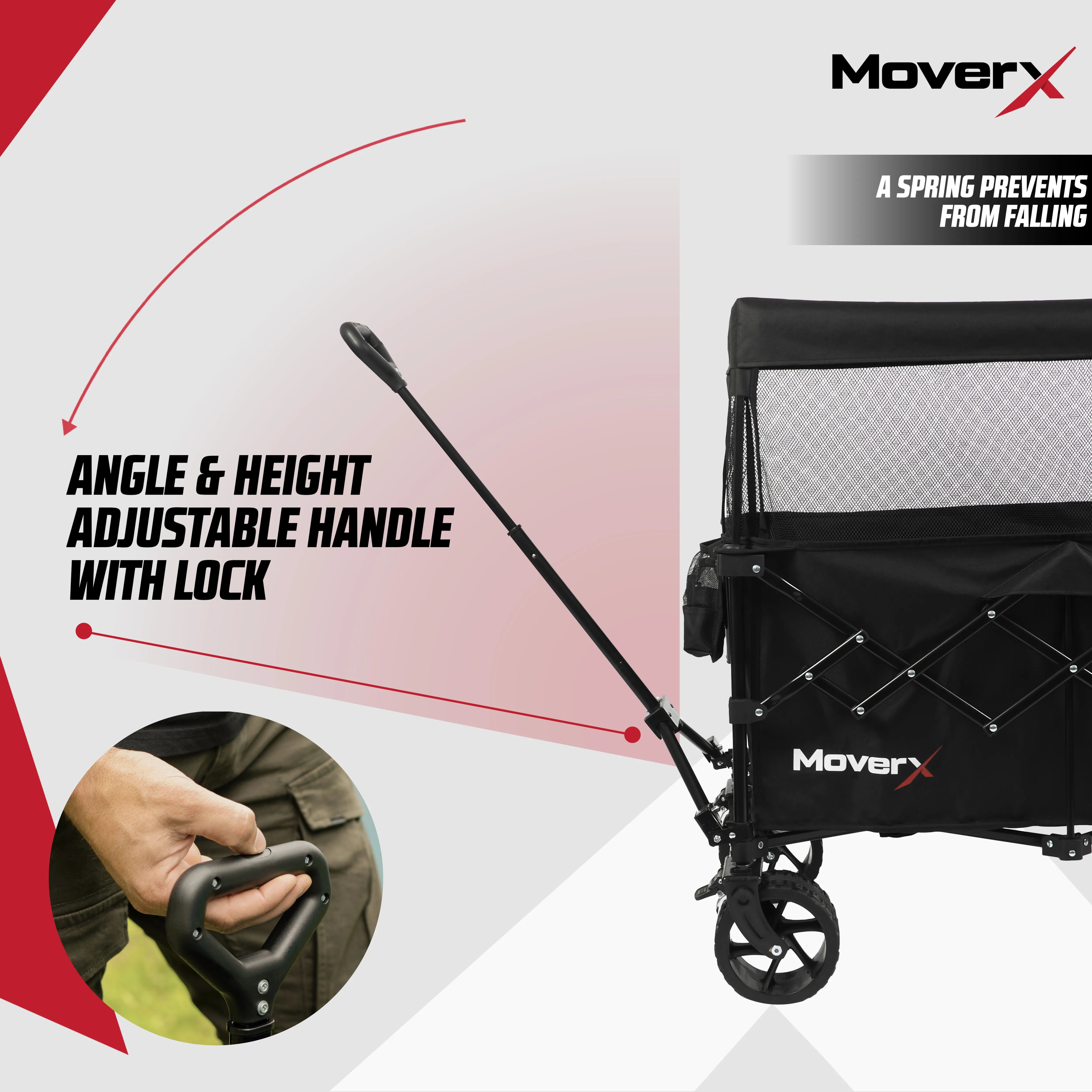 MoverX 200L Folding Festival Wagon With Canopy