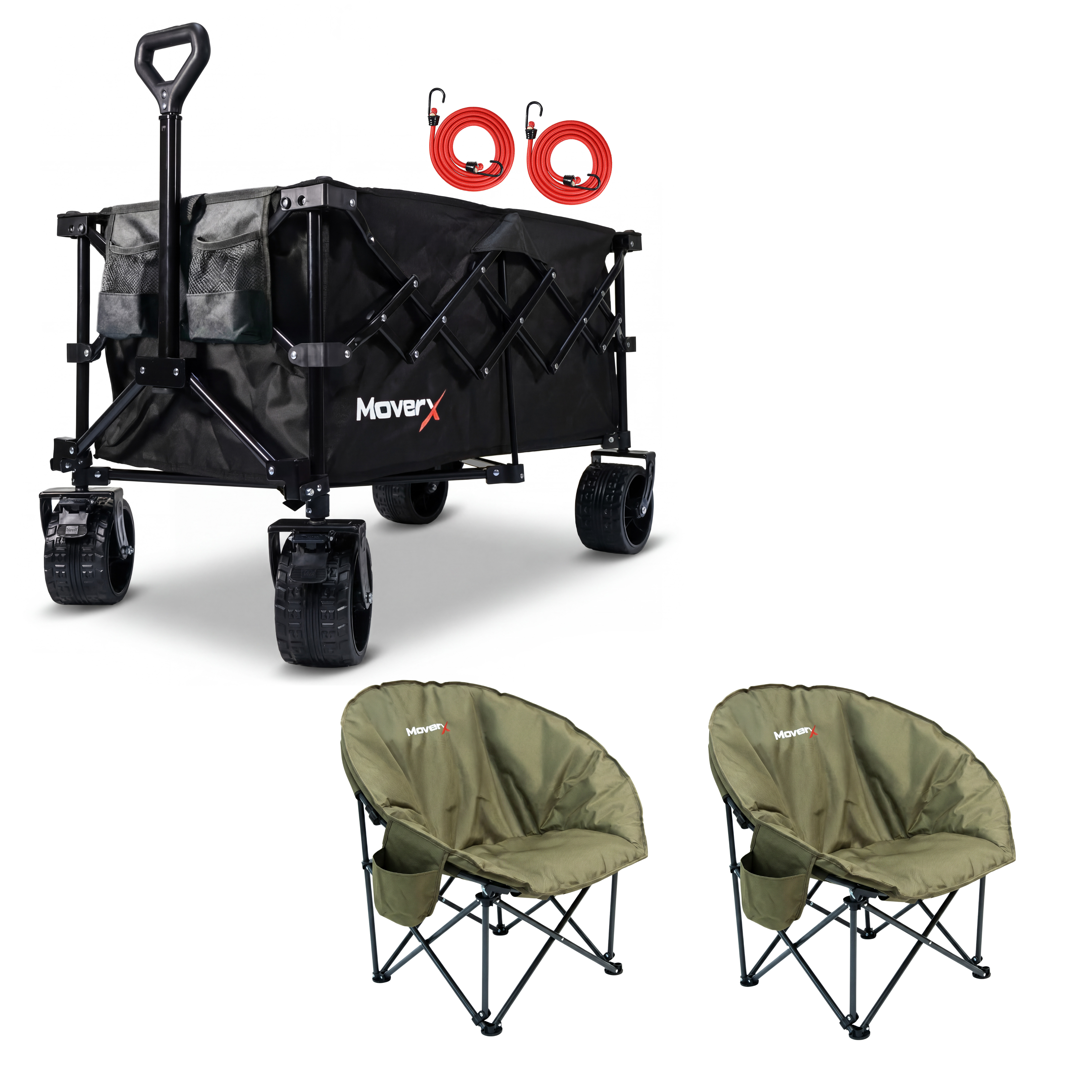 200L Trolley & 2 Khaki Moon Camping Chairs Bundle