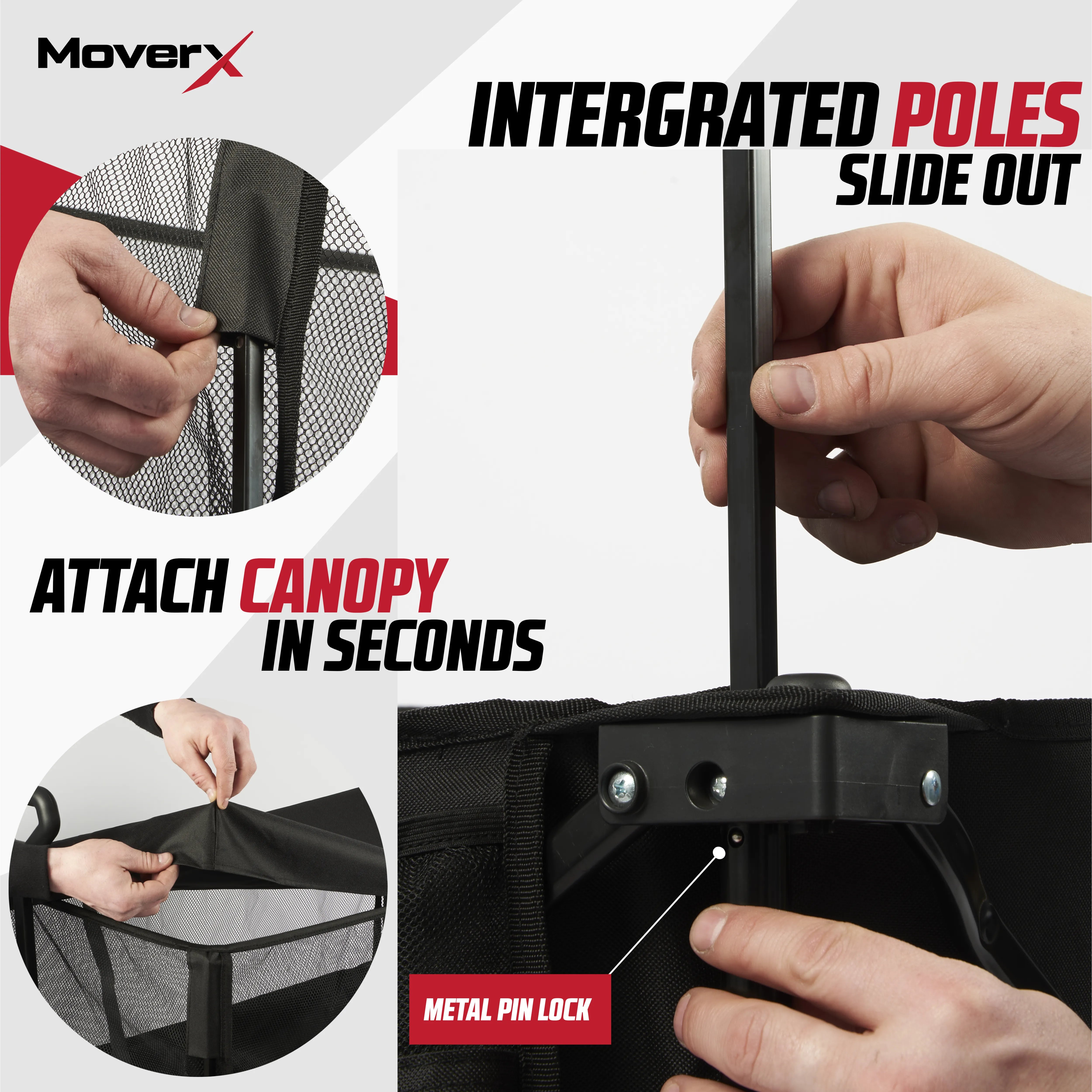 MoverX 200L Folding Festival Wagon With Canopy
