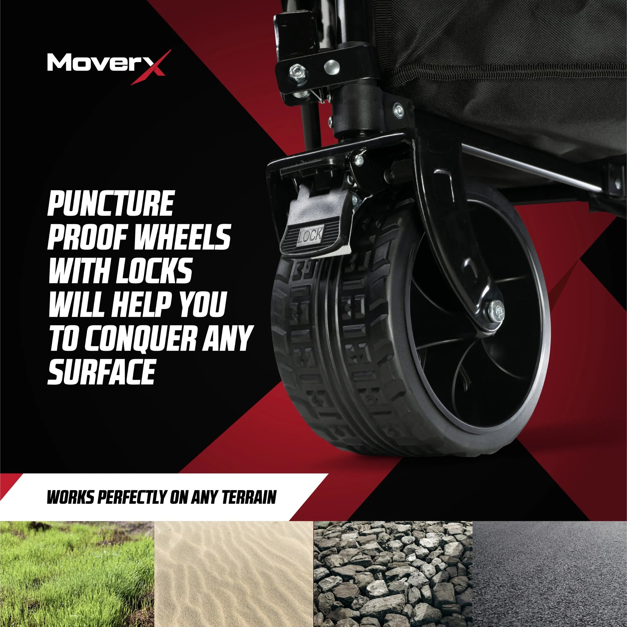 MoverX 200L Folding Festival Wagon With Canopy