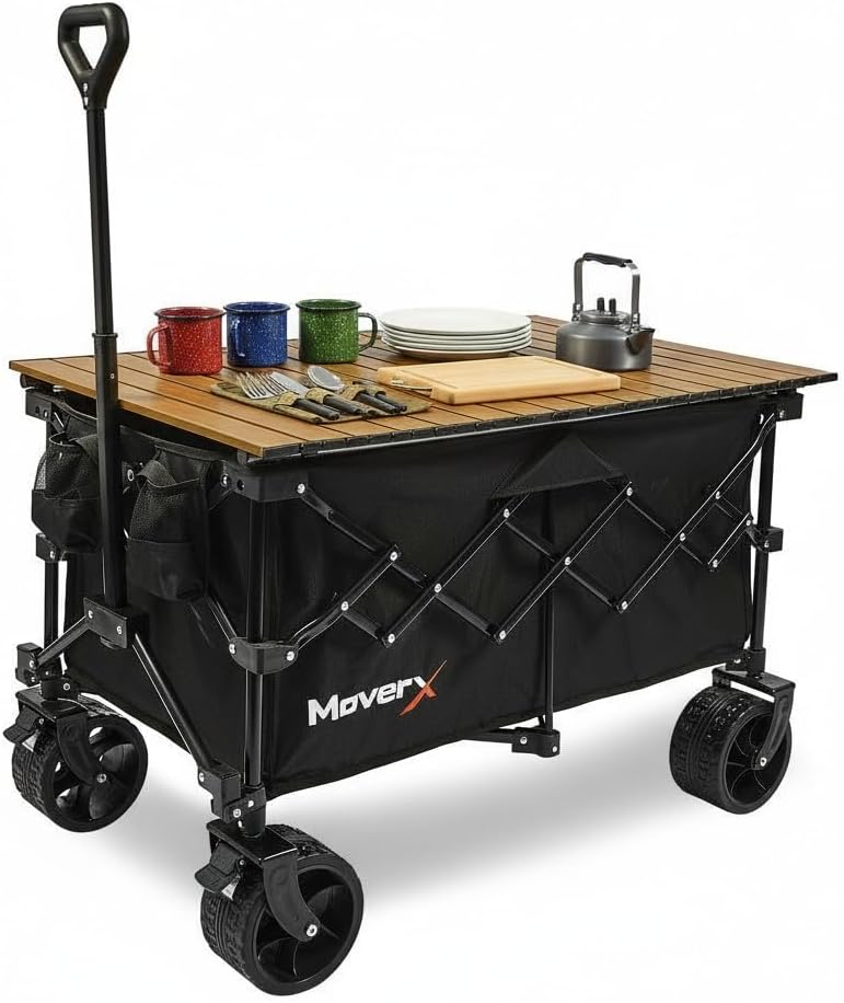 MoverX 200L Folding Camping Table Trolley & Wagon