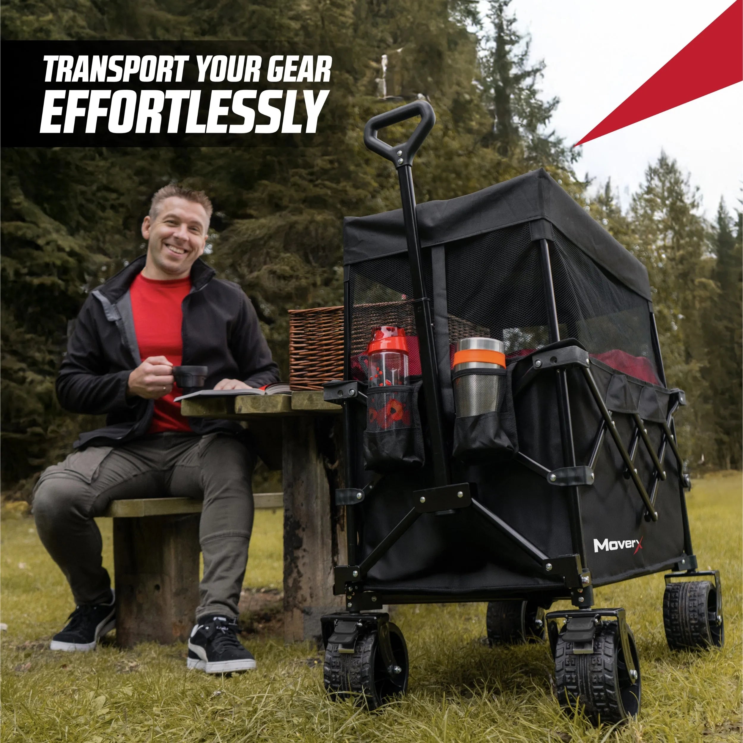 MoverX 200L Folding Festival Wagon With Canopy