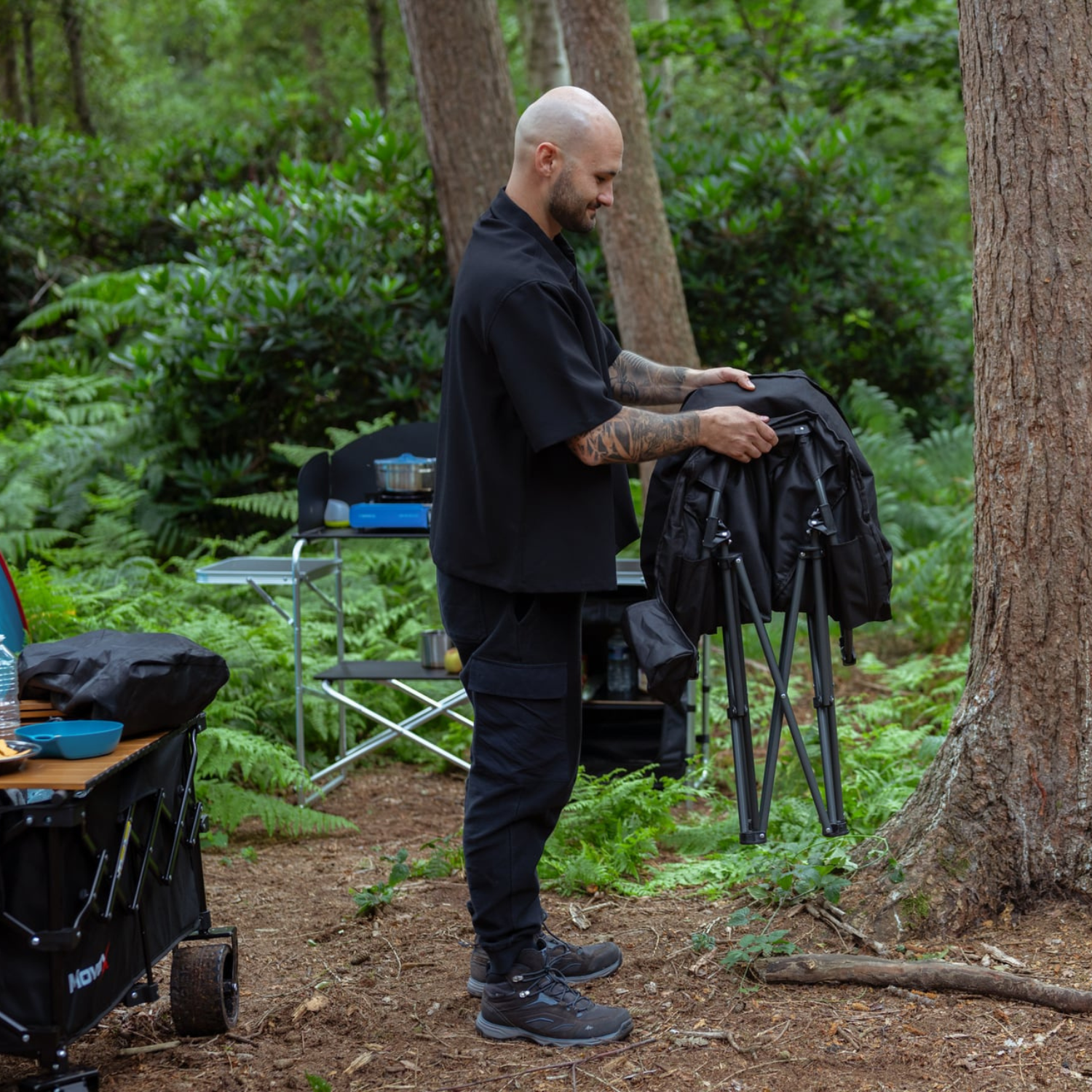 MoverX Lightweight Moon Camping Chair, Padded Armchair with Pocket