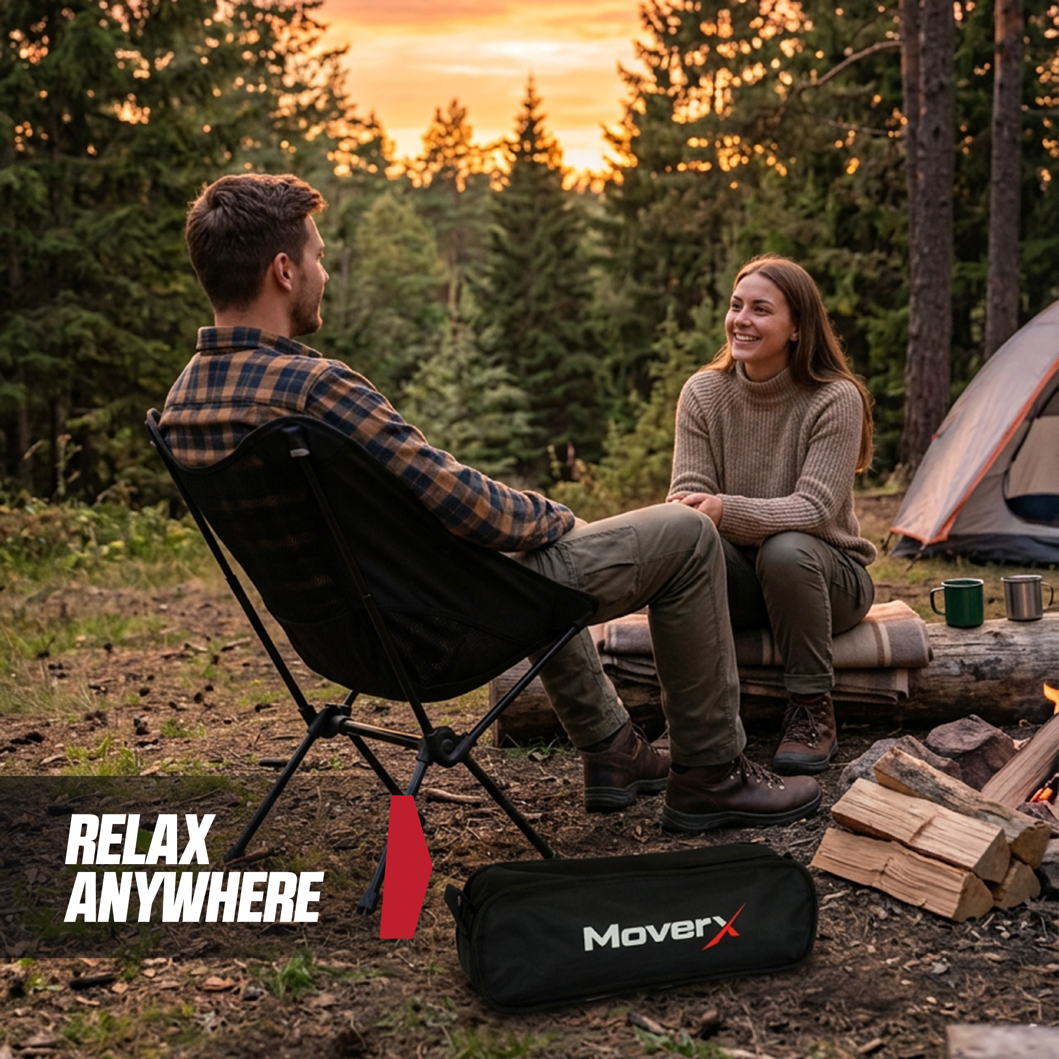 MoverX Ultra Lightweight Low Camping Chair