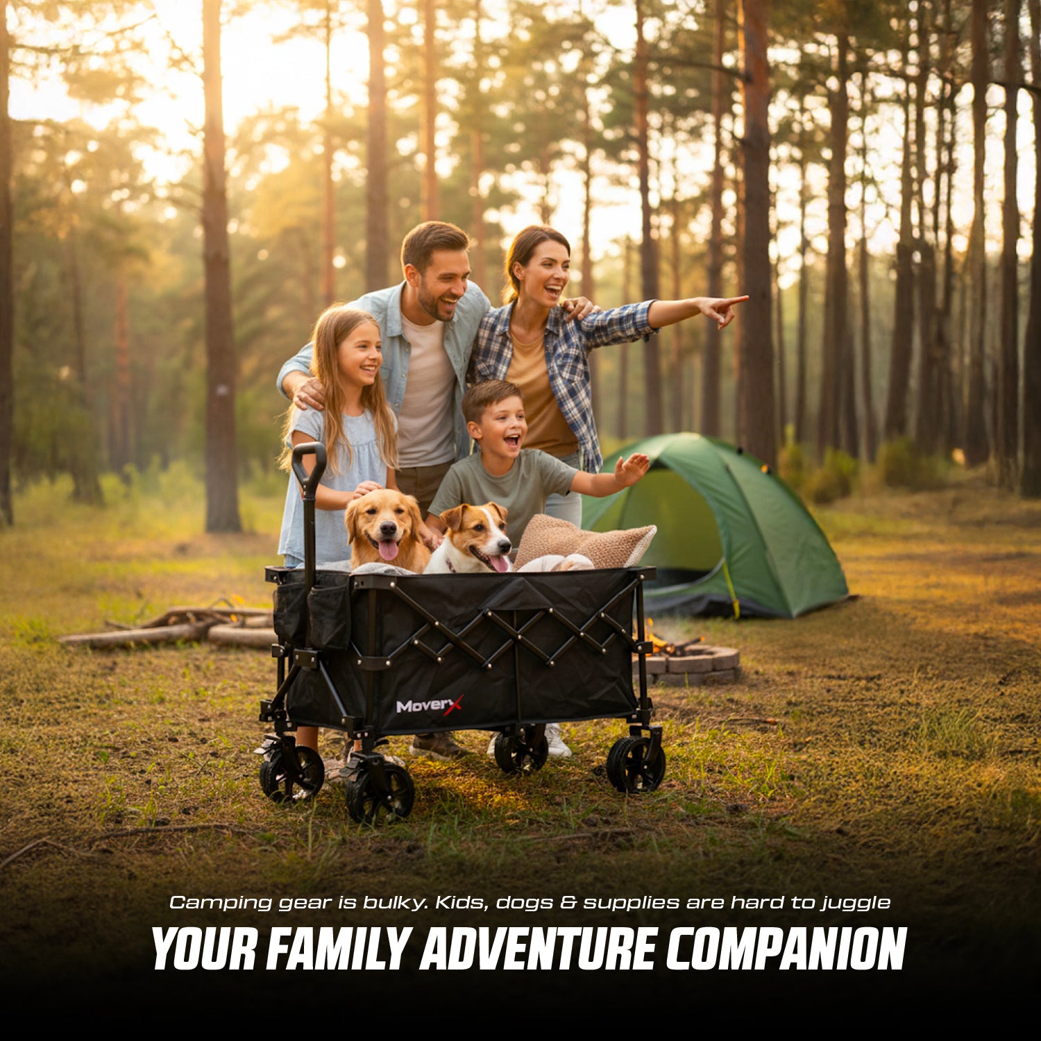 MoverX 120L Folding Camping Trolley Festival Wagon