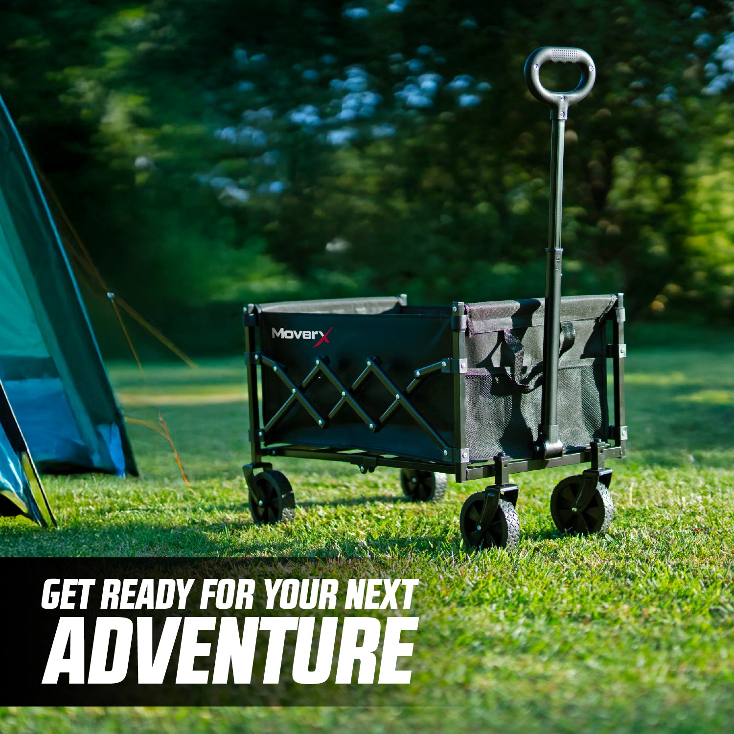MoverX 70L Folding Camping Trolley Festival Wagon