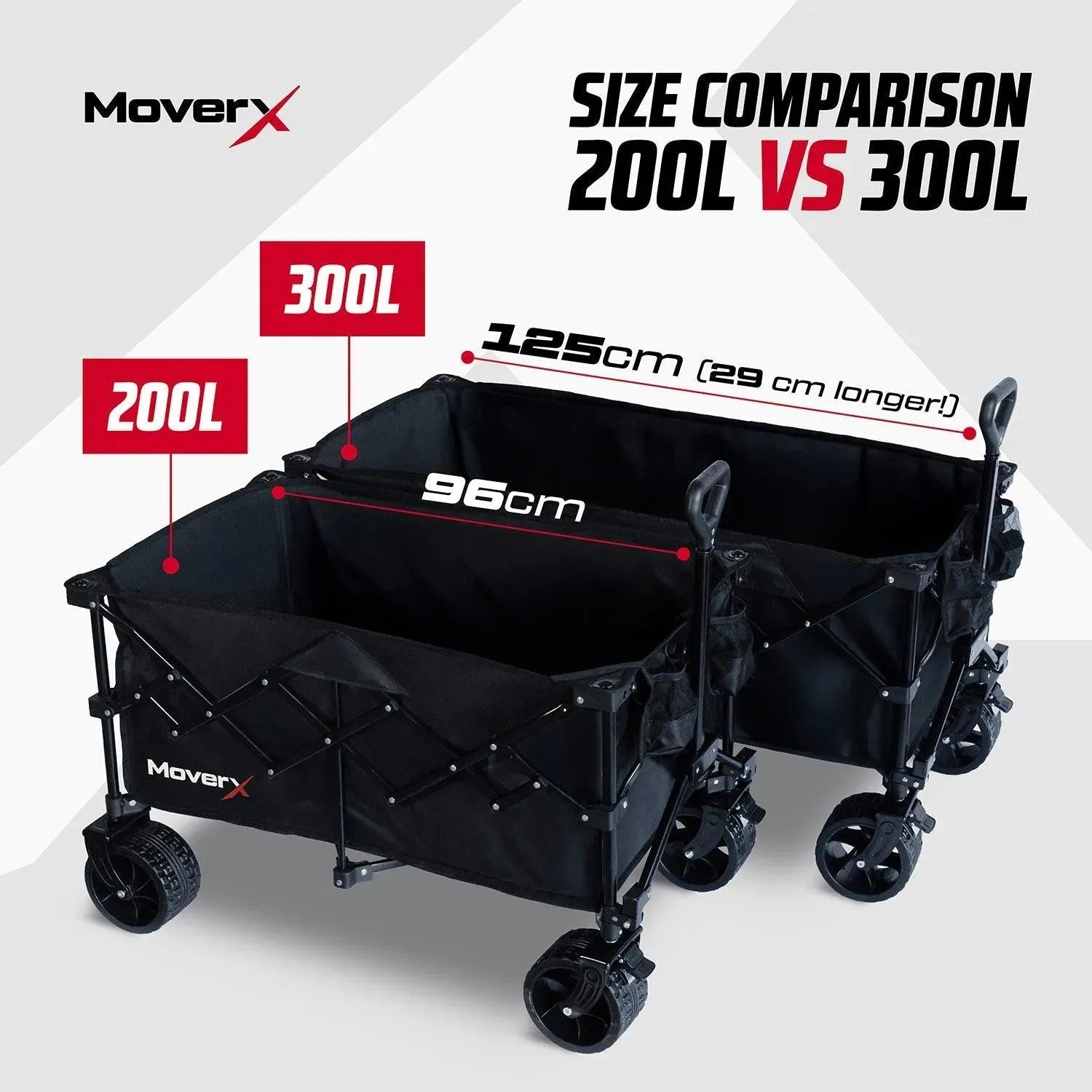 MoverX 300L Folding Camping Trolley Festival Wagon - MoverX