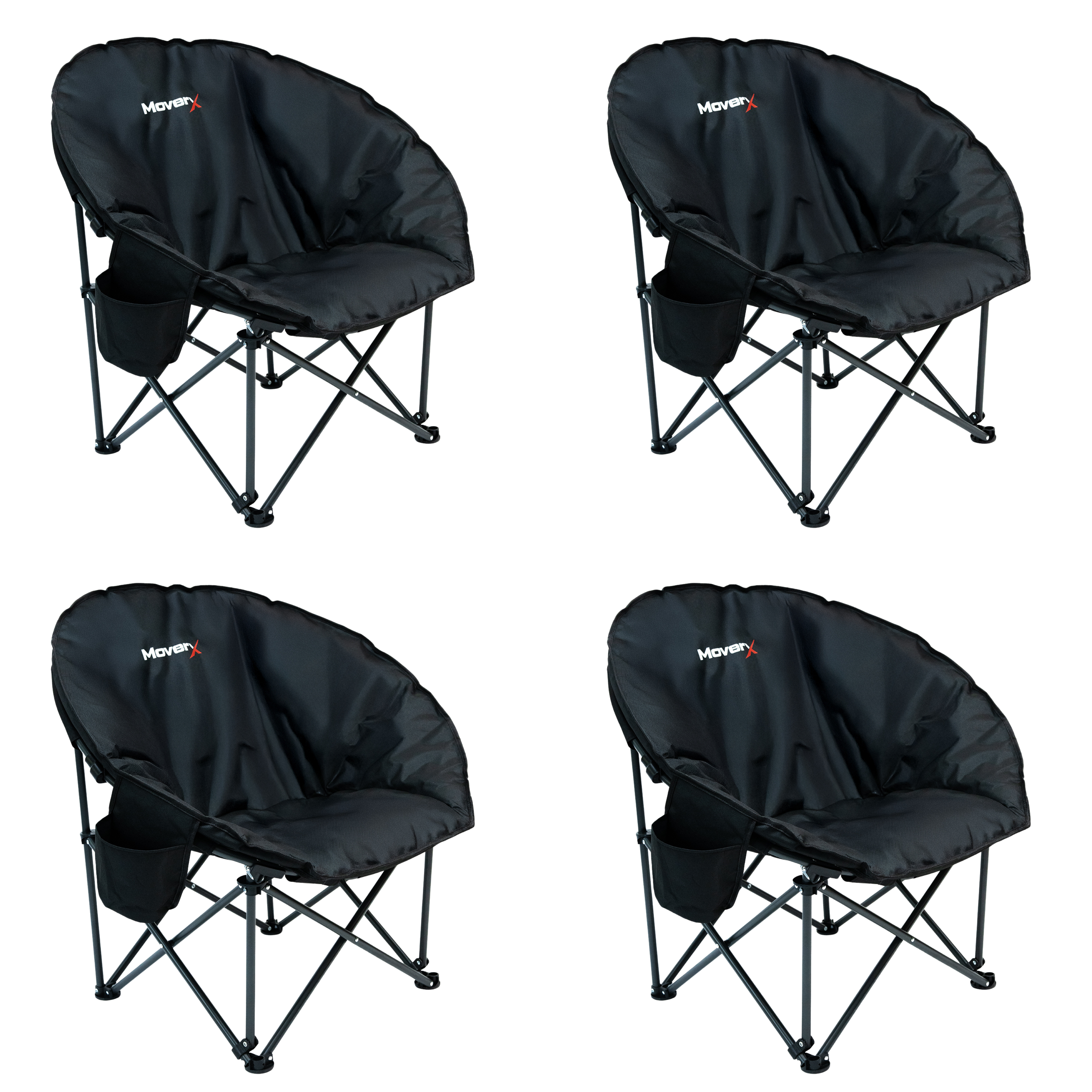 MoverX Lightweight Moon Camping Chair, Padded Armchair with Pocket