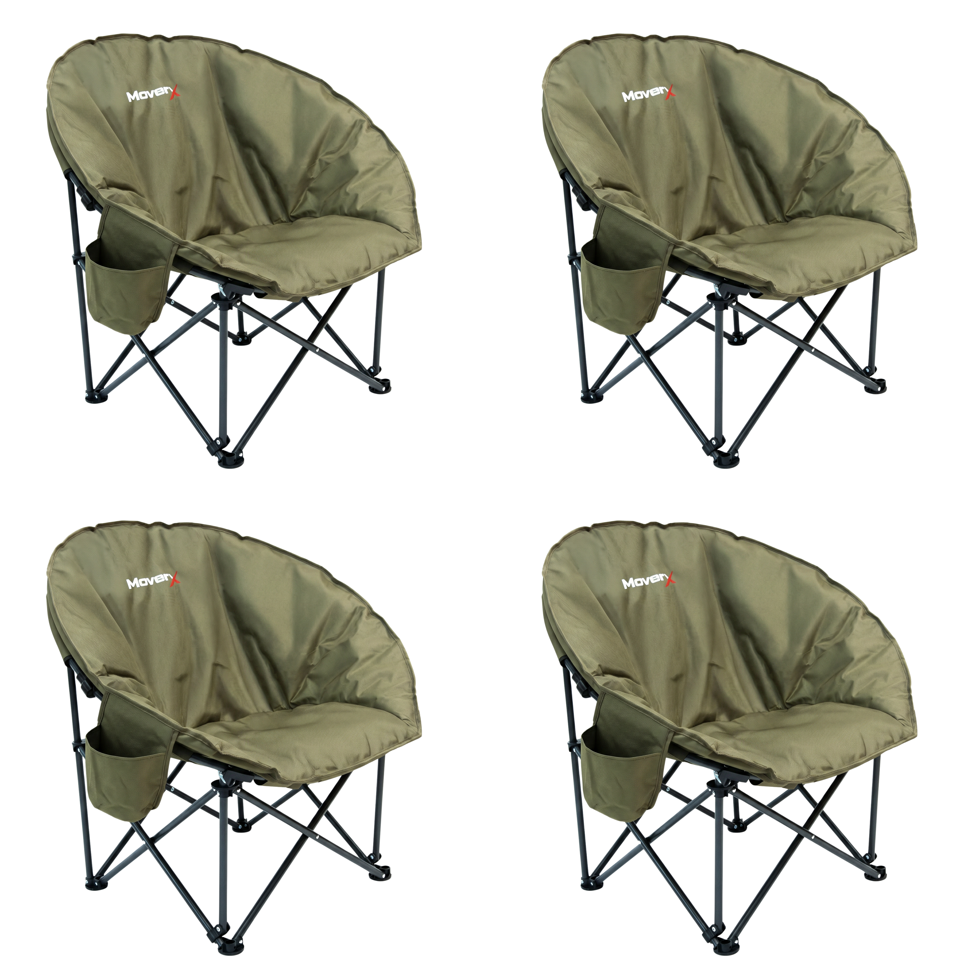 MoverX Lightweight Moon Camping Chair, Padded Armchair with Pocket
