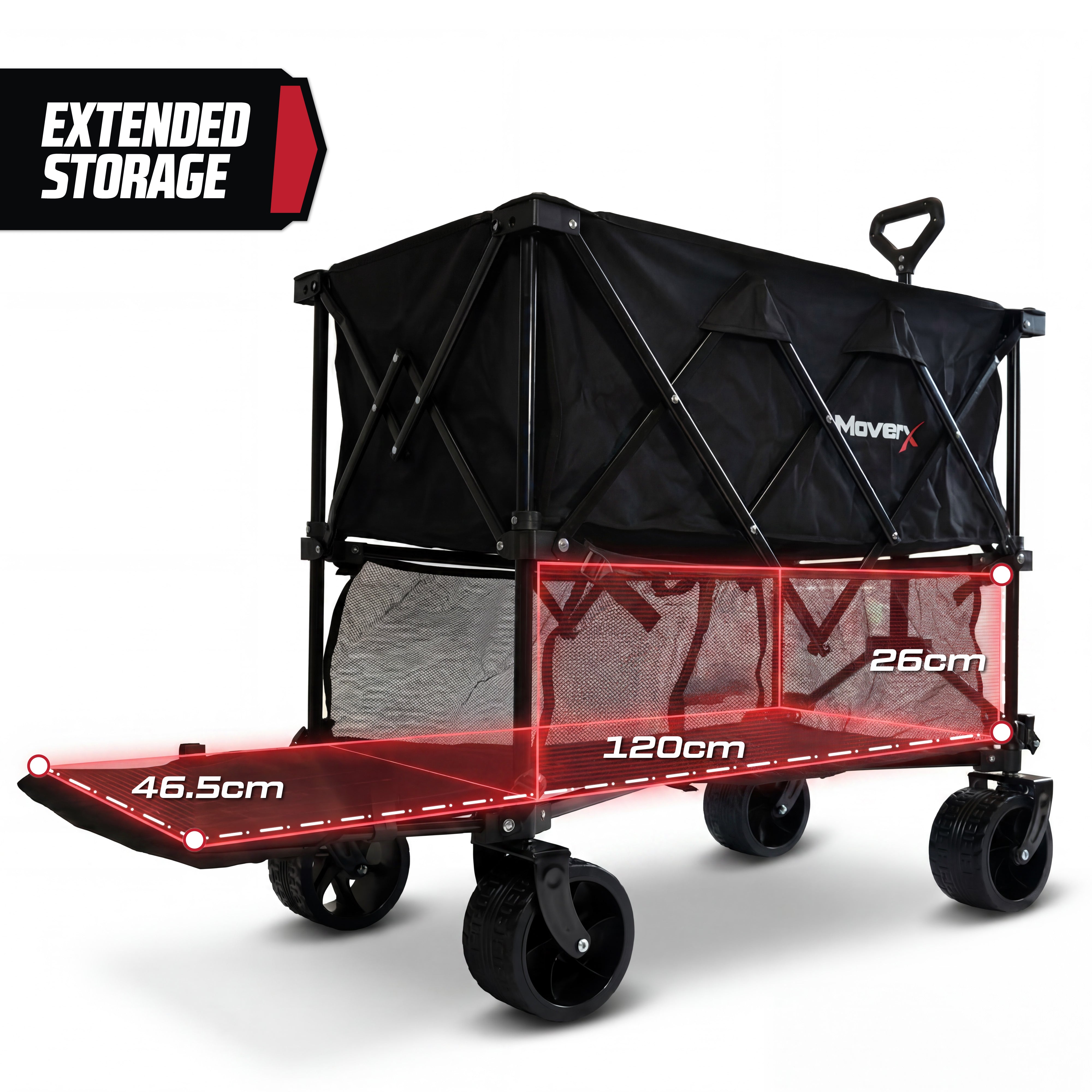 MoverX 350L/200kg Double Decker Trolley