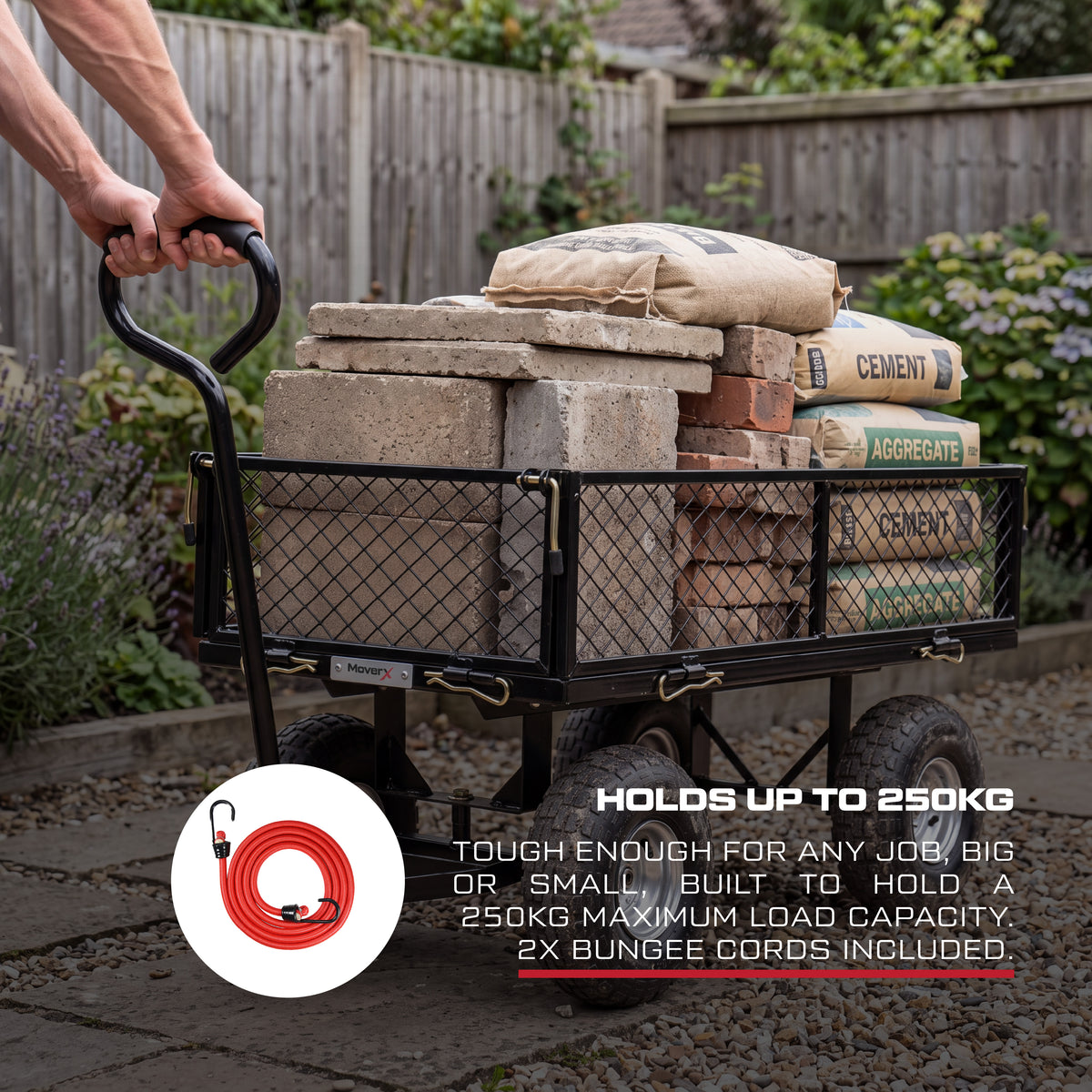 MoverX 250kg Garden Trolley Heavy-Duty Outdoor Wagon