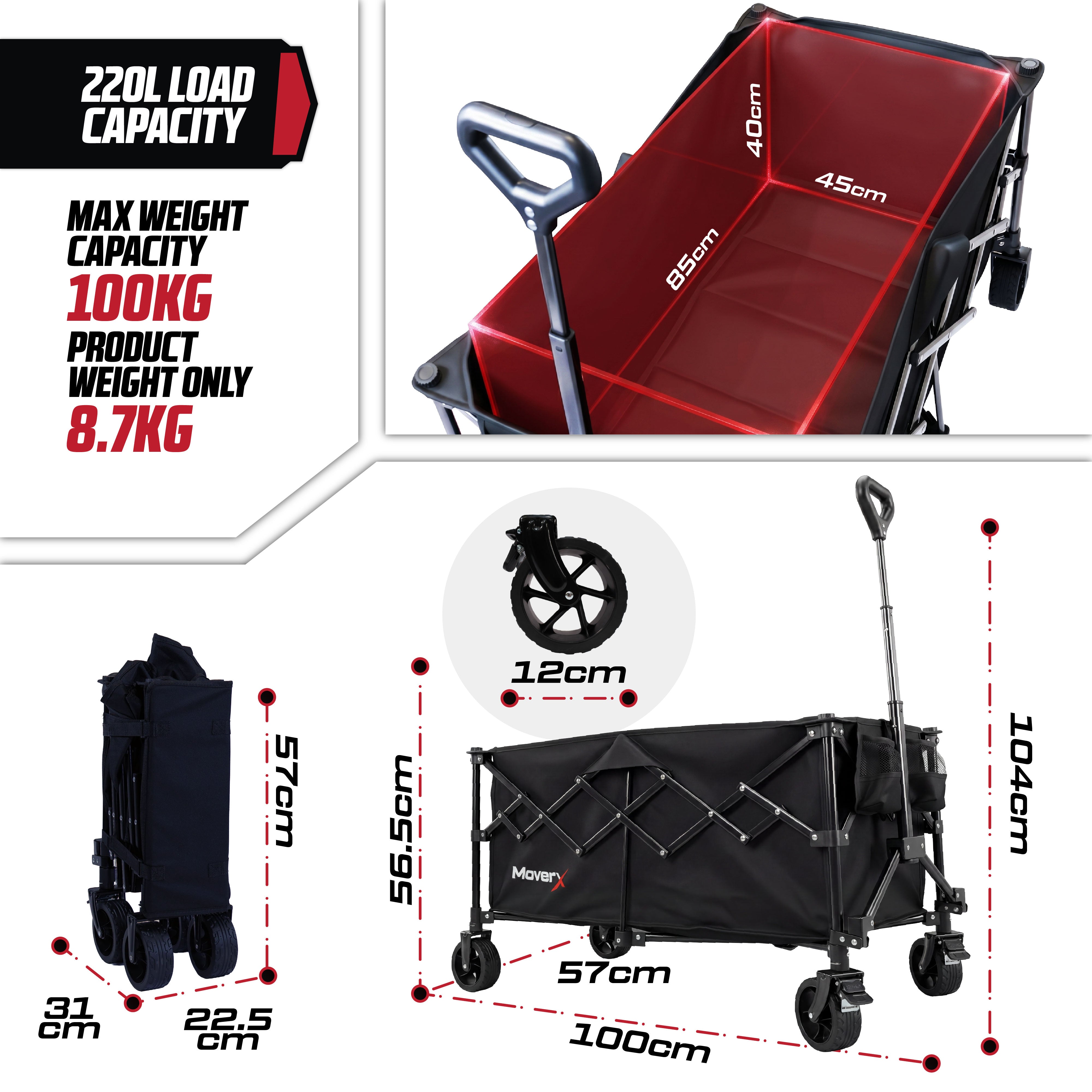 MoverX 220L Folding Camping Trolley