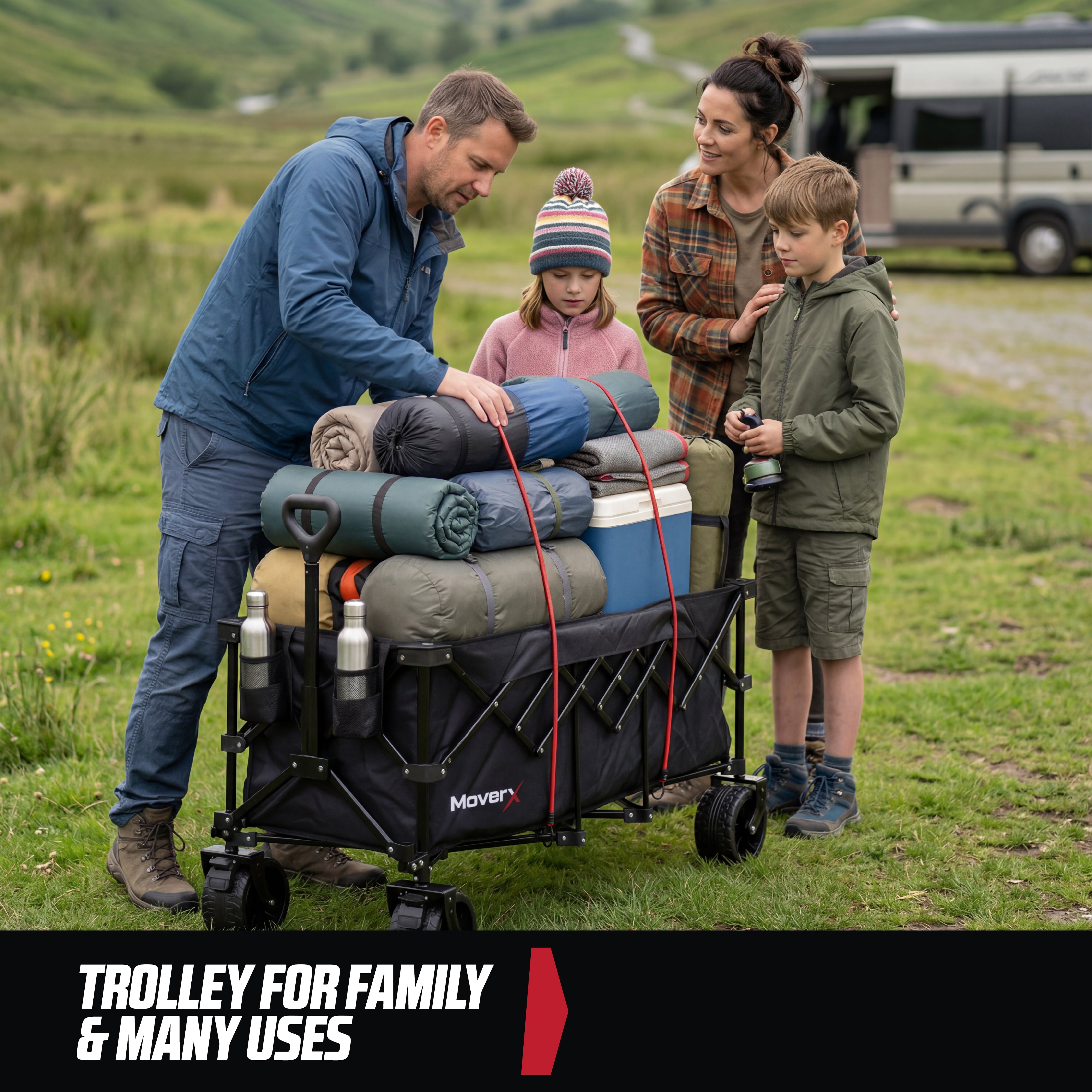 MoverX 300L/180kg Folding Camping Trolley