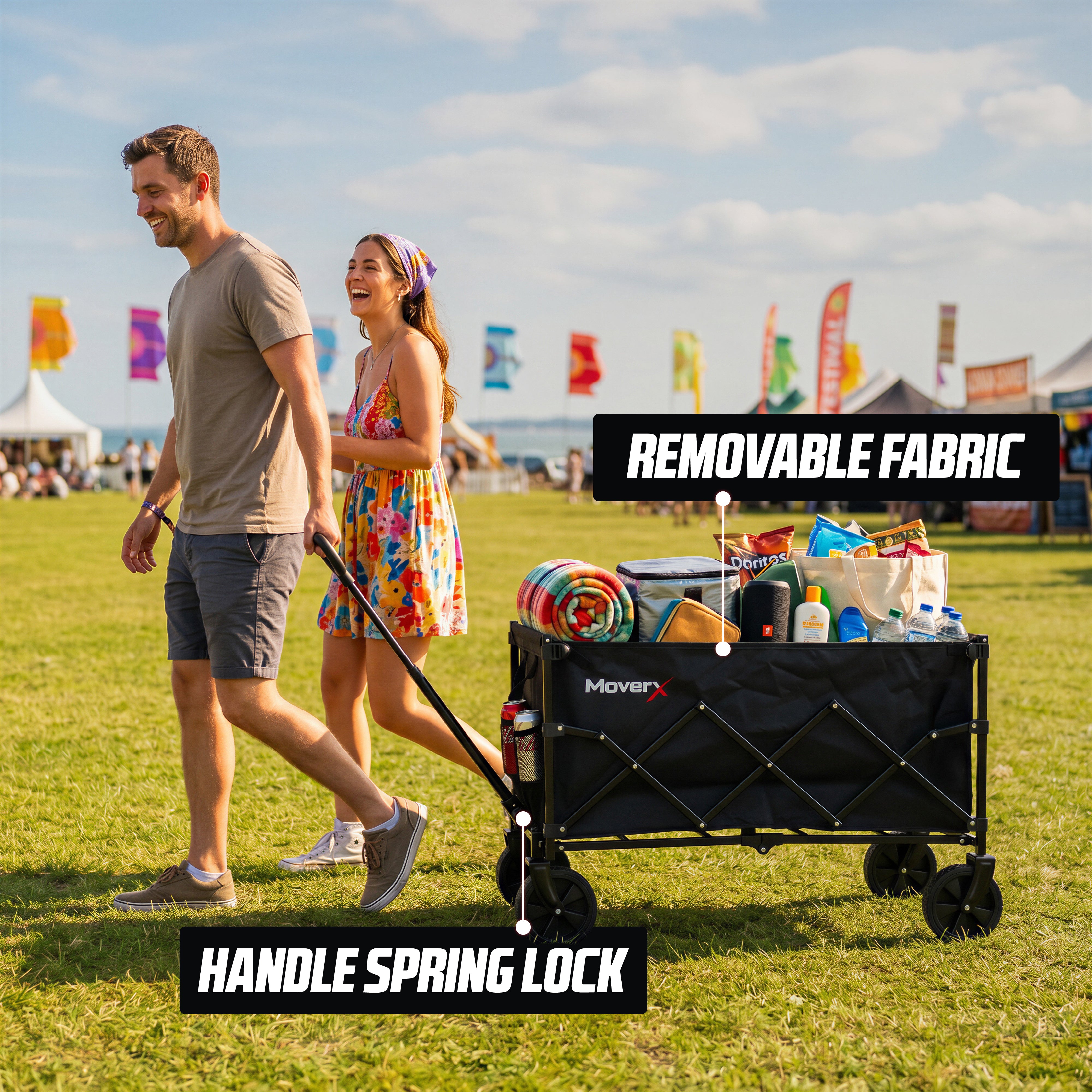 MoverX 150L/150kg Folding Camping Trolley