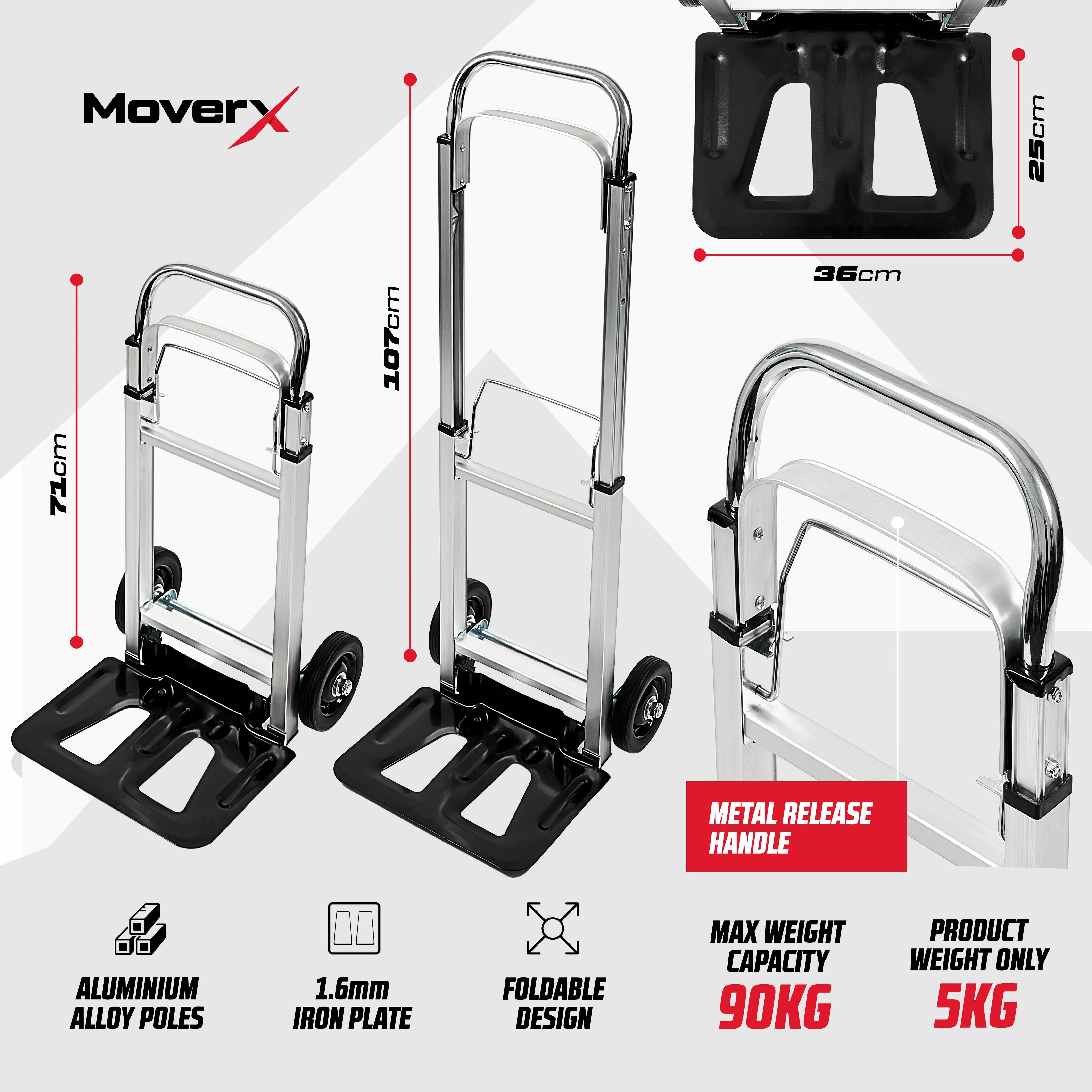 MoverX 90kg Sack Truck Folding Aluminium