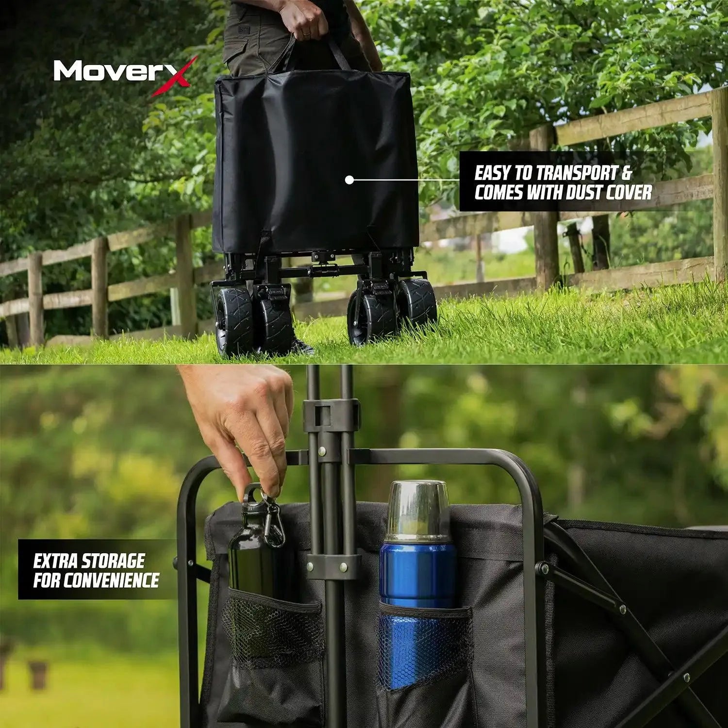 MoverX 120L Folding Camping Trolley Festival Wagon - MoverX