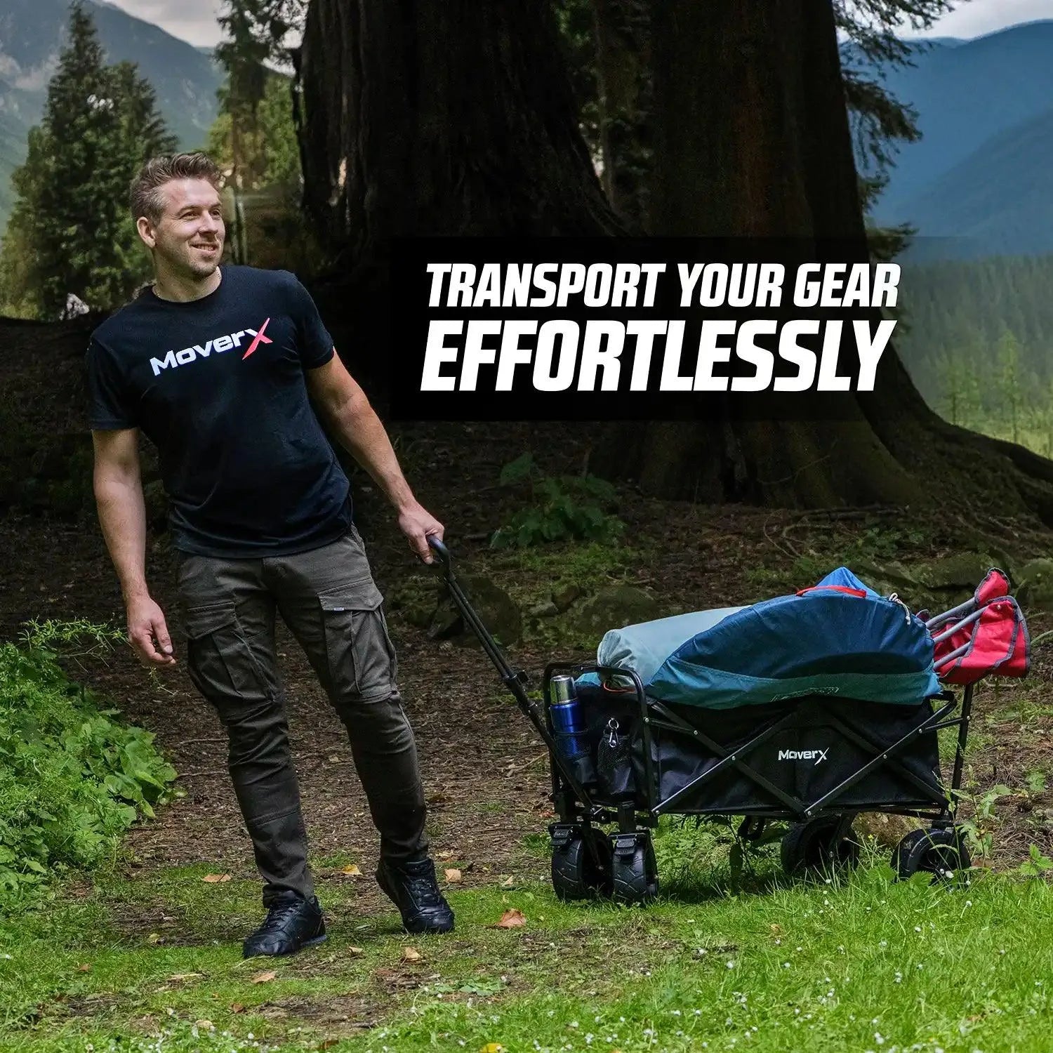 MoverX 120L Folding Camping Trolley Festival Wagon - MoverX