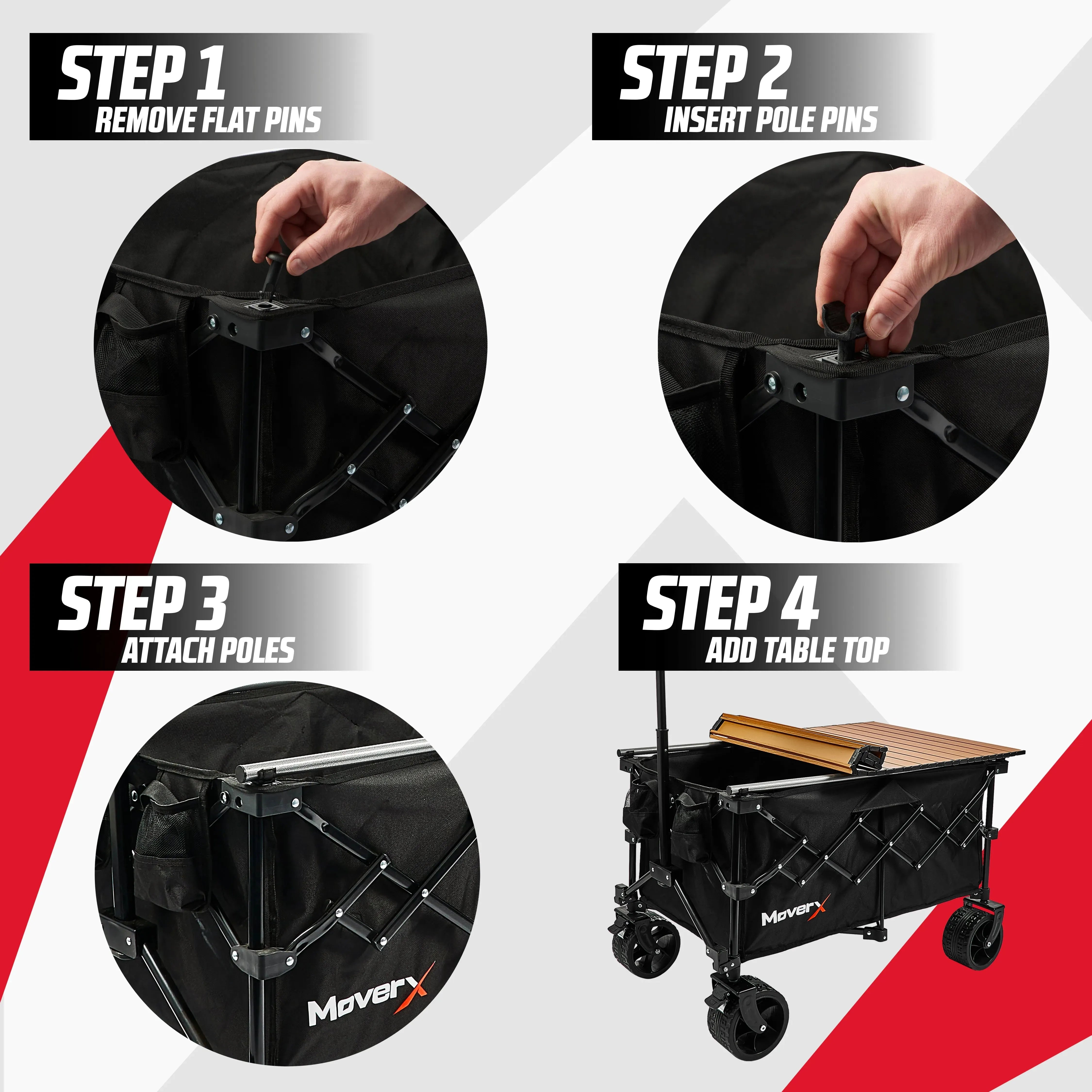 MoverX 200L Folding Camping Table Trolley & Wagon