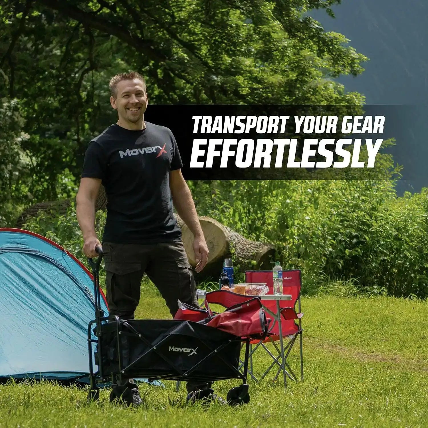 MoverX 70L Folding Camping Trolley Festival Wagon - MoverX