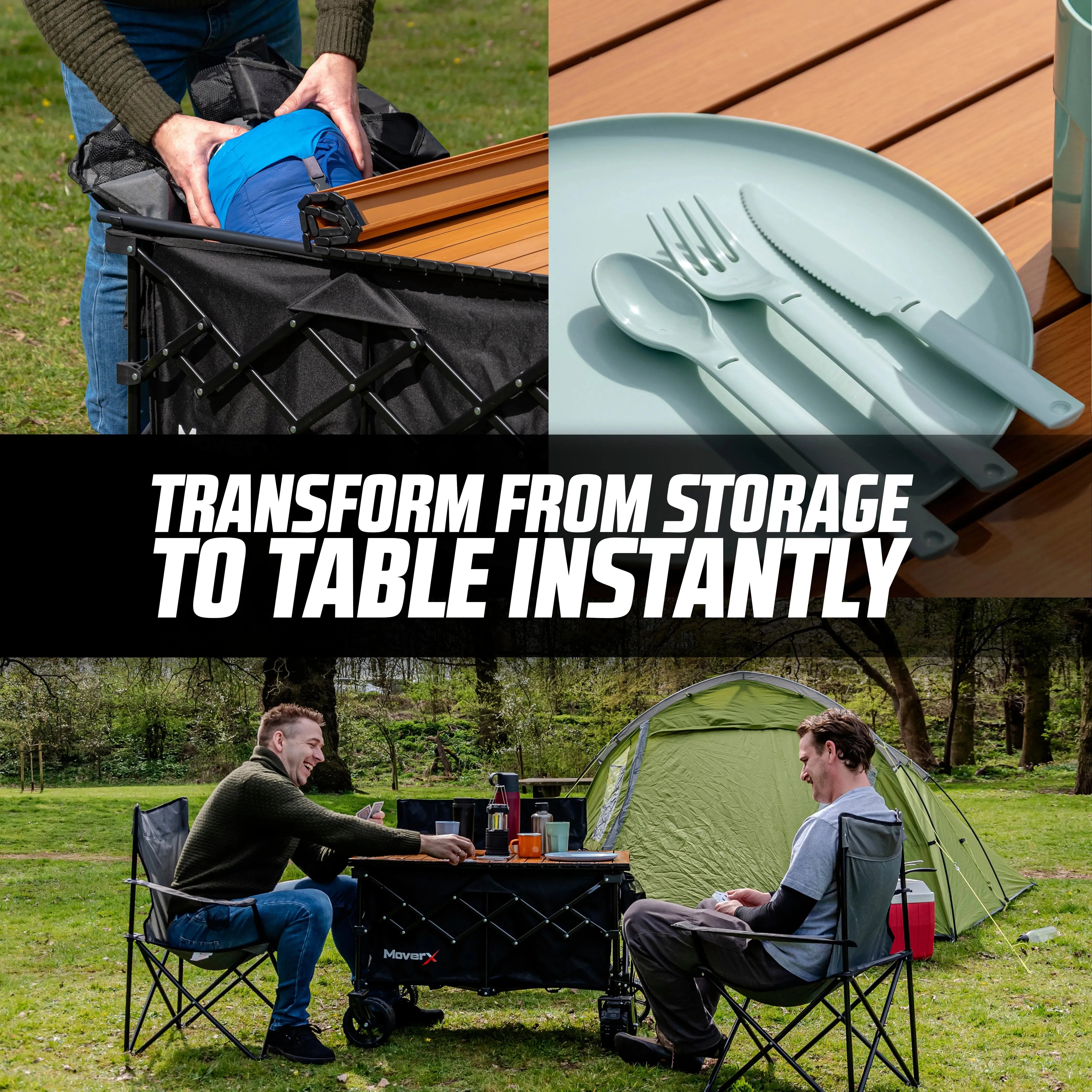 MoverX 200L Folding Camping Table Trolley & Wagon