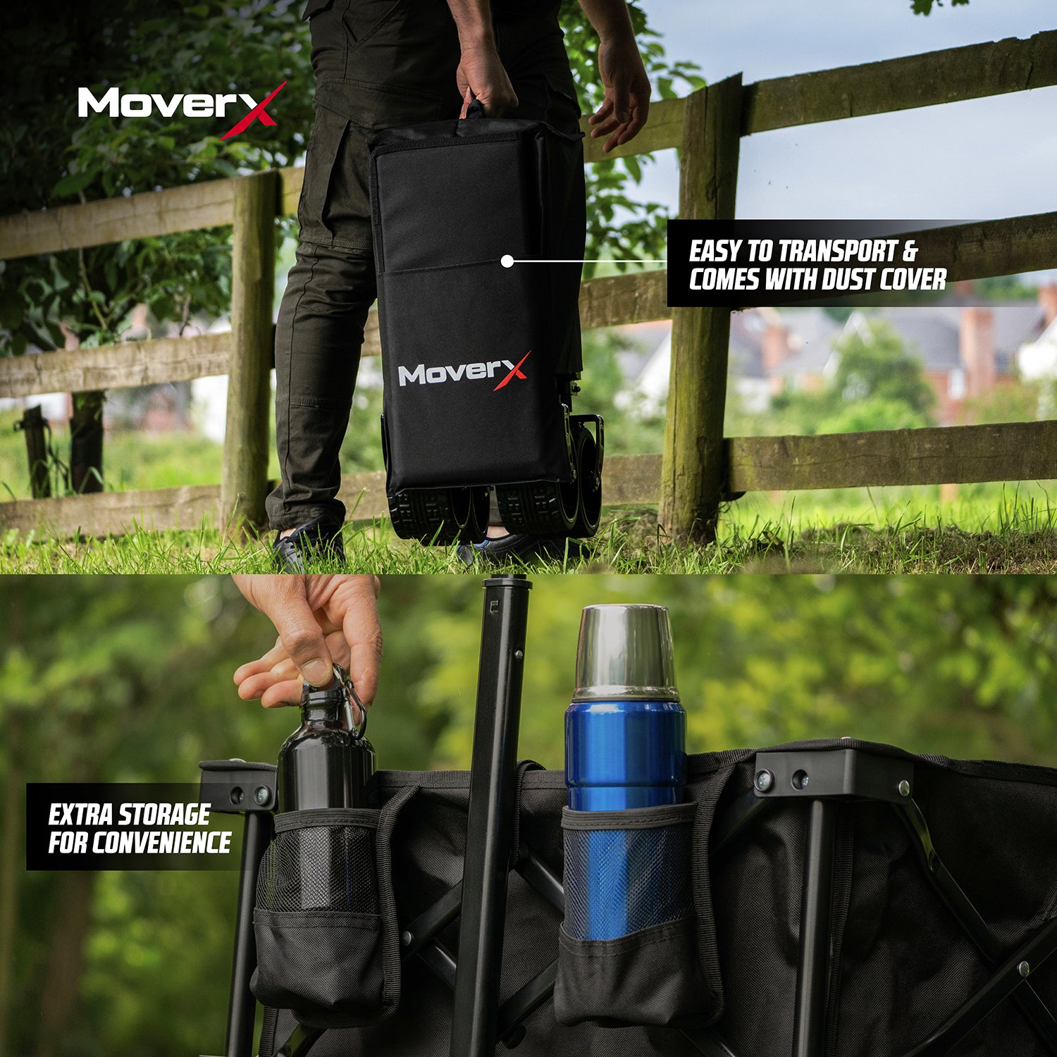 MoverX 120L Folding Camping Trolley Festival Wagon