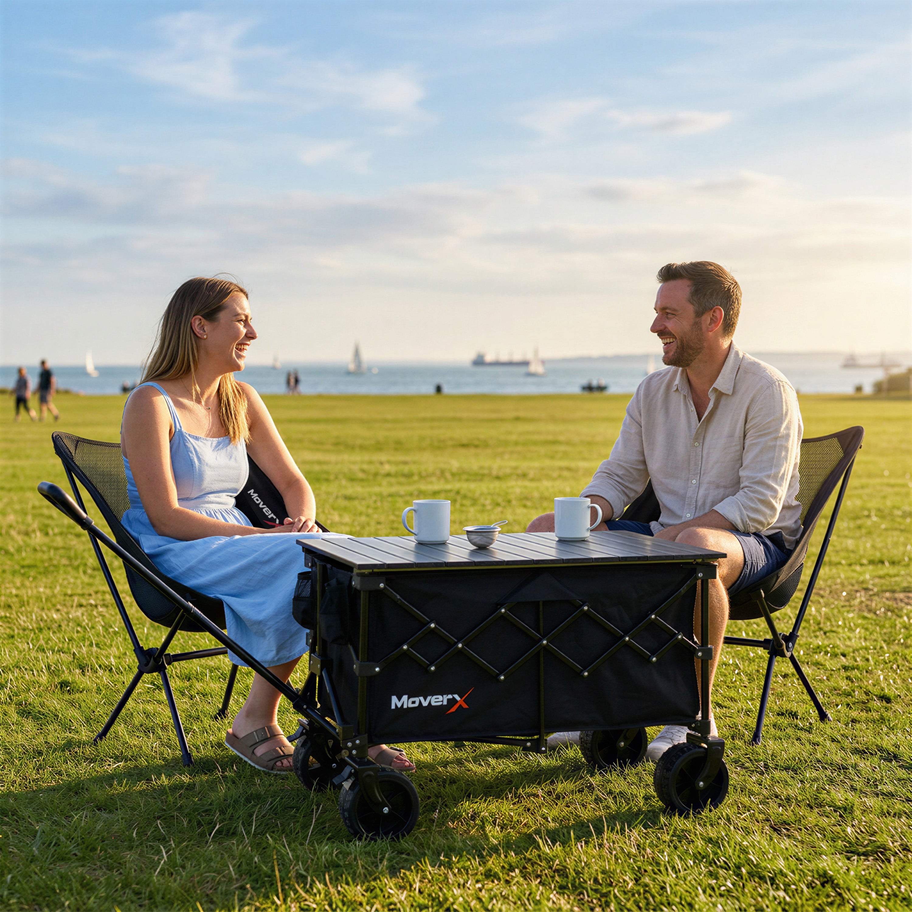 MoverX Festival Wagon Folding Trolley - Black Tabletop Edition