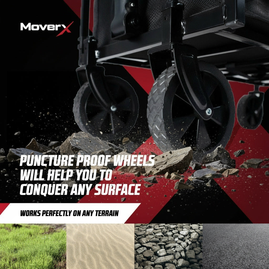 MoverX 70L Folding Camping Trolley Festival Wagon