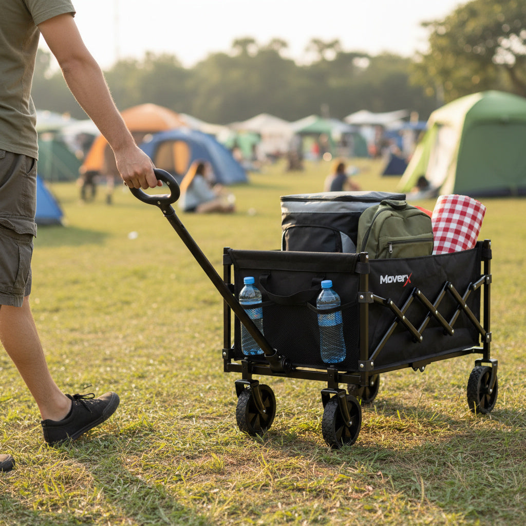 MoverX 70L Folding Camping Trolley Festival Wagon