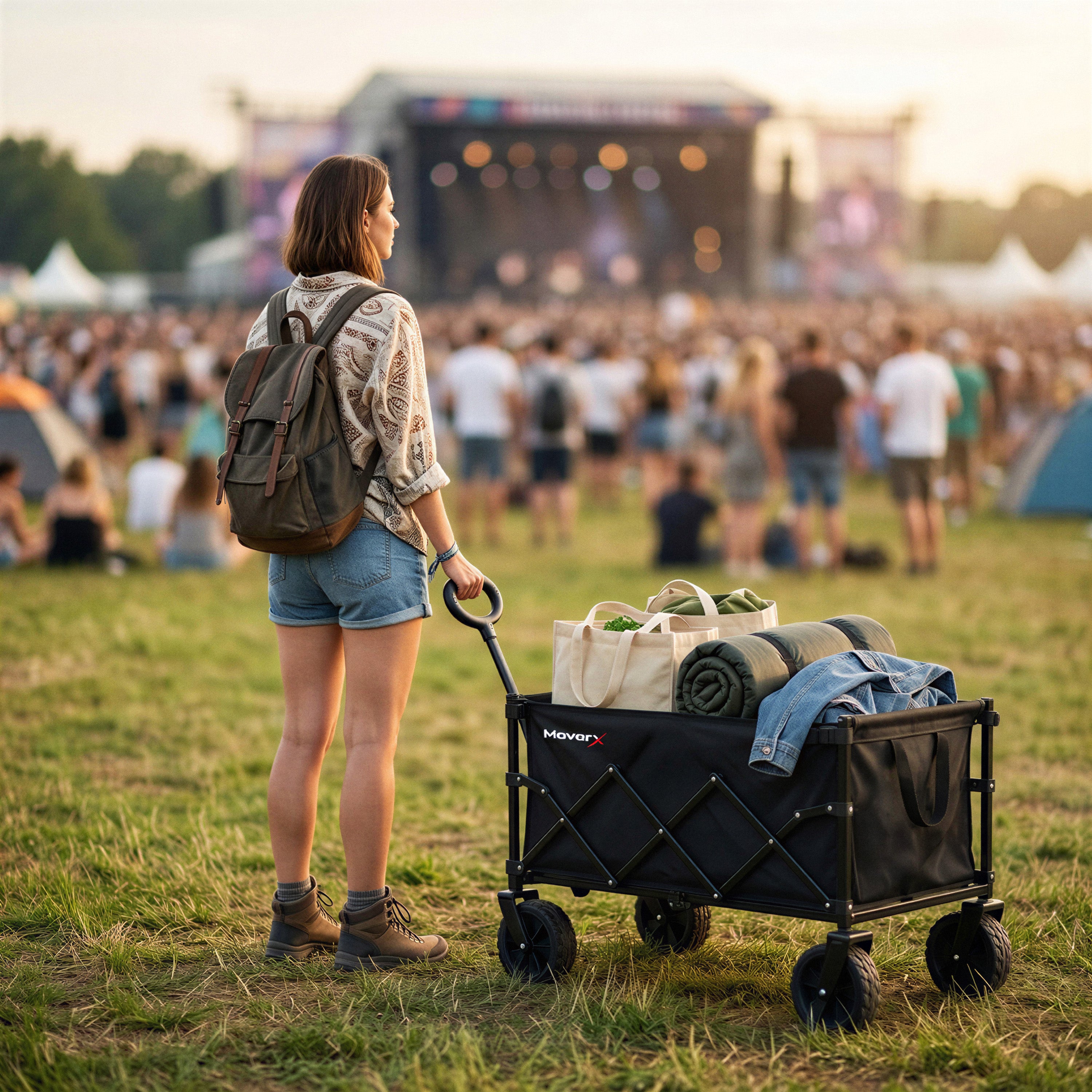 MoverX 150L Folding Camping Trolley Festival Wagon