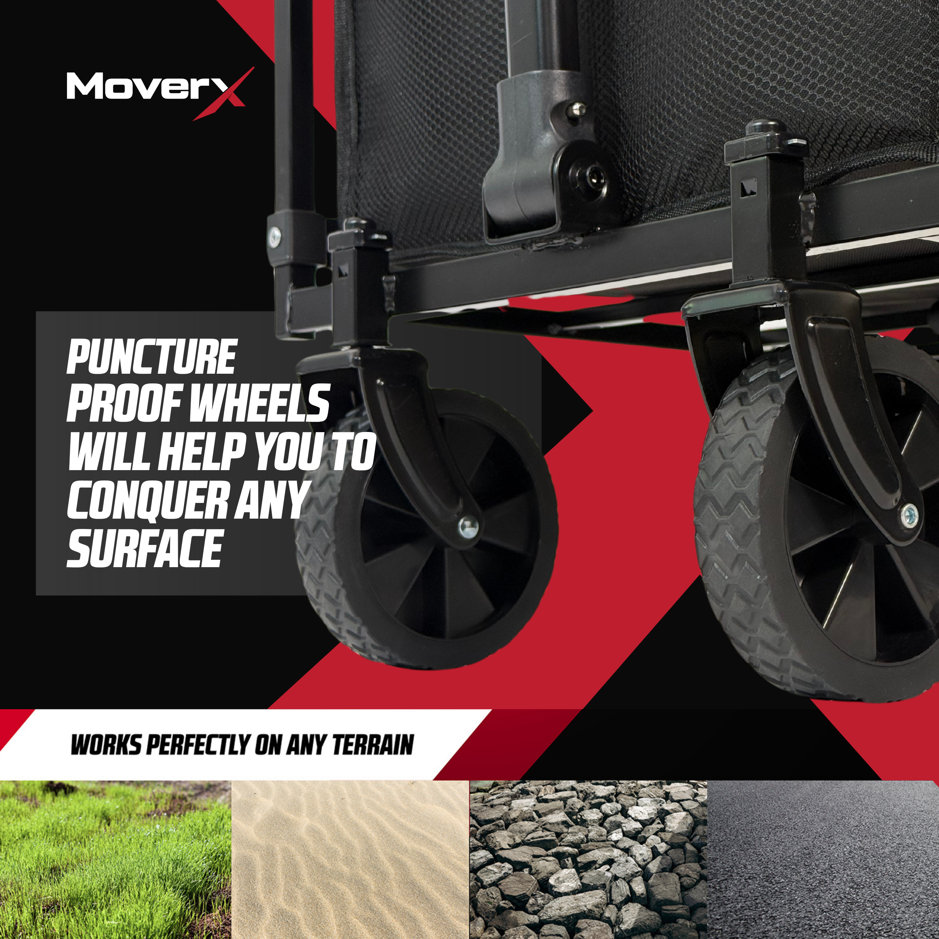MoverX 70L Folding Camping Trolley Festival Wagon