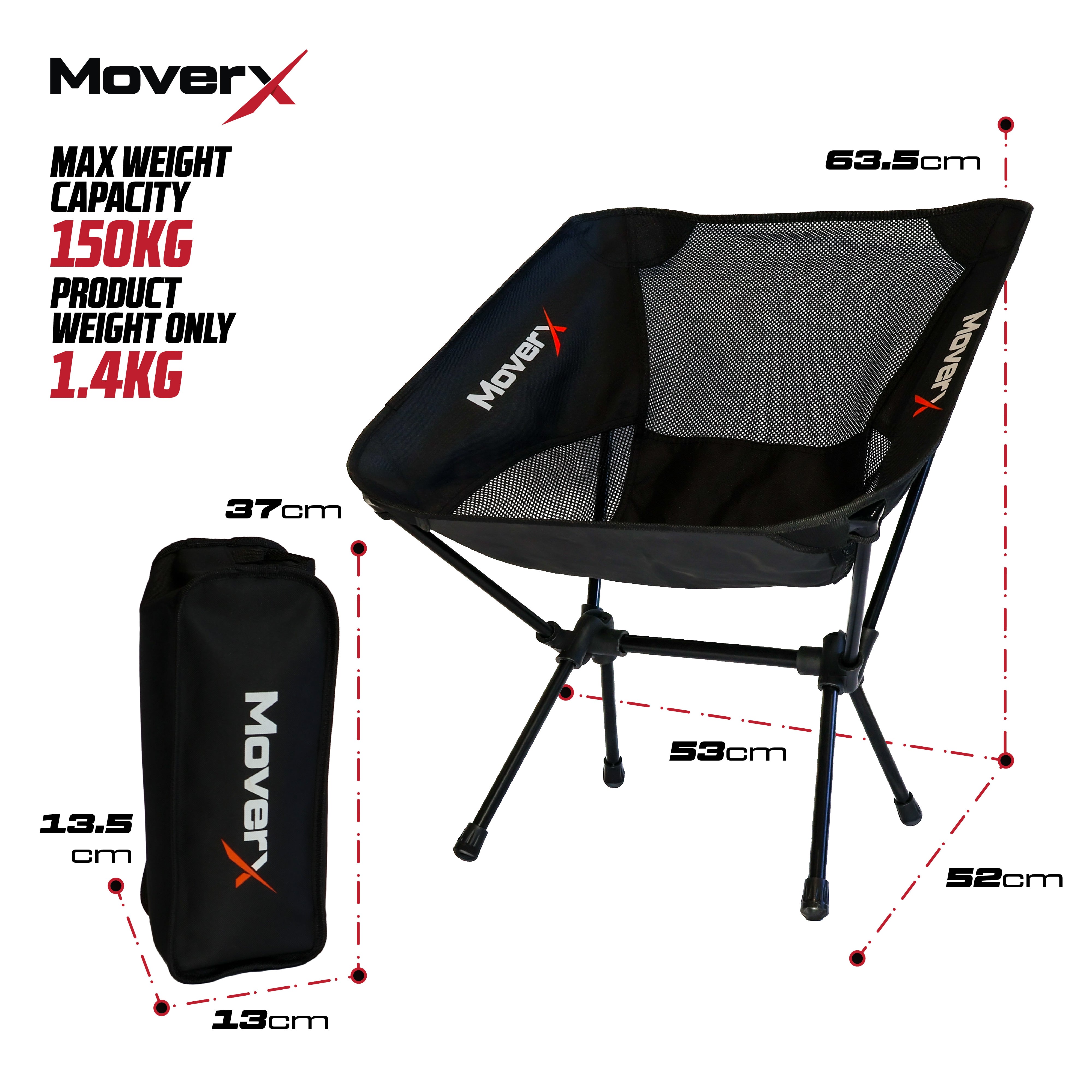 MoverX Ultra Lightweight Low Camping Chair
