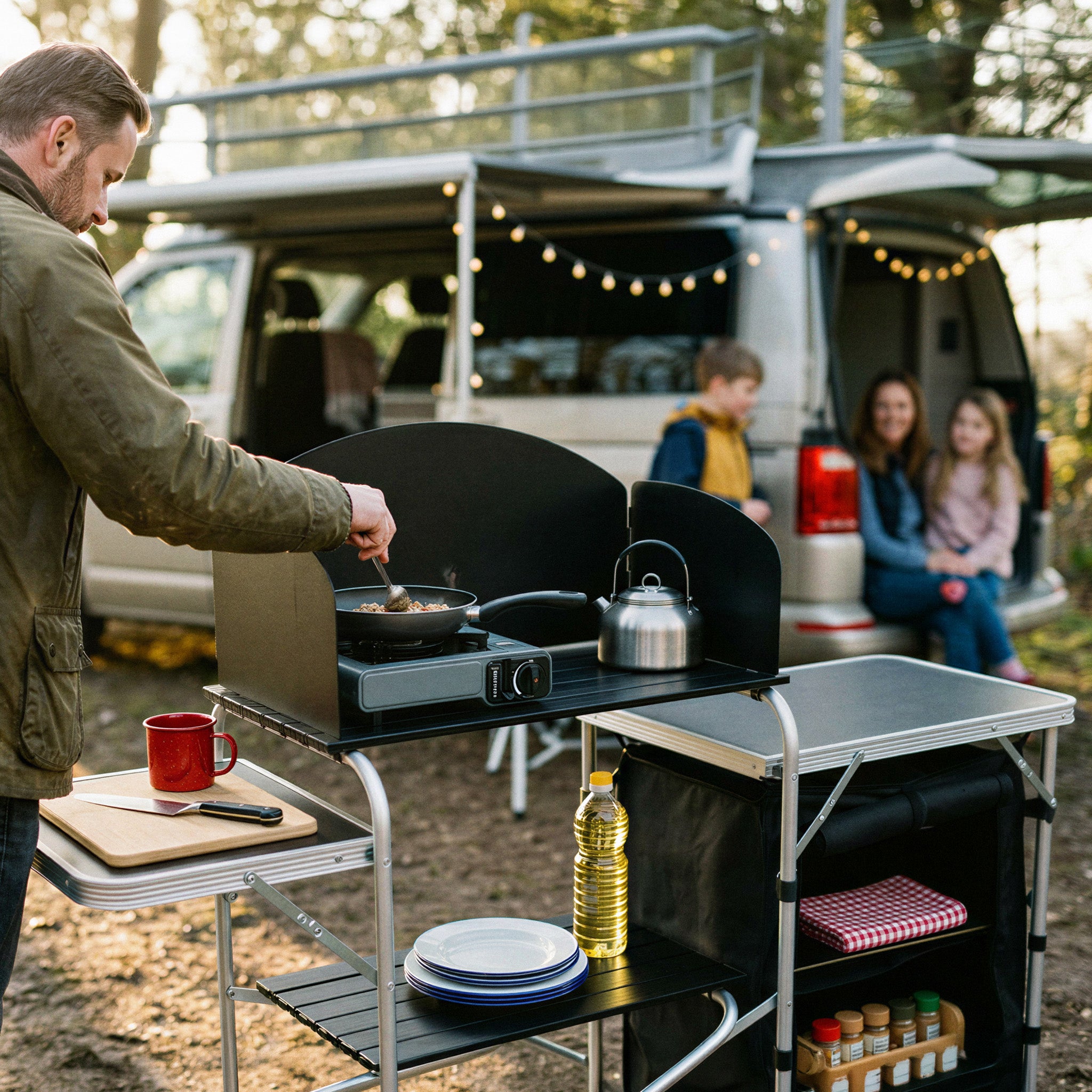 MoverX Portable Camping Kitchen Unit with Aluminium Frame