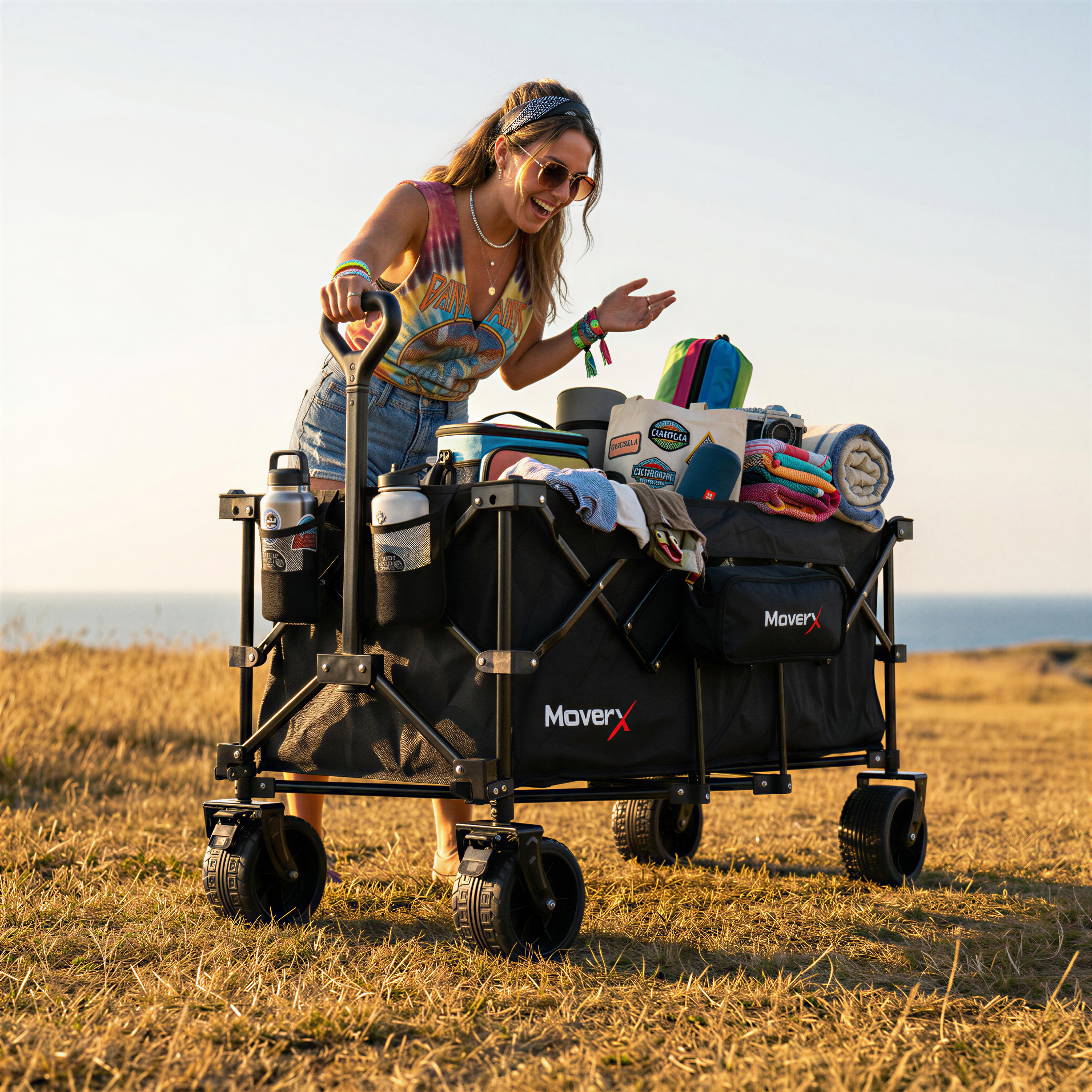 MoverX 300L Folding Camping Trolley Festival Wagon