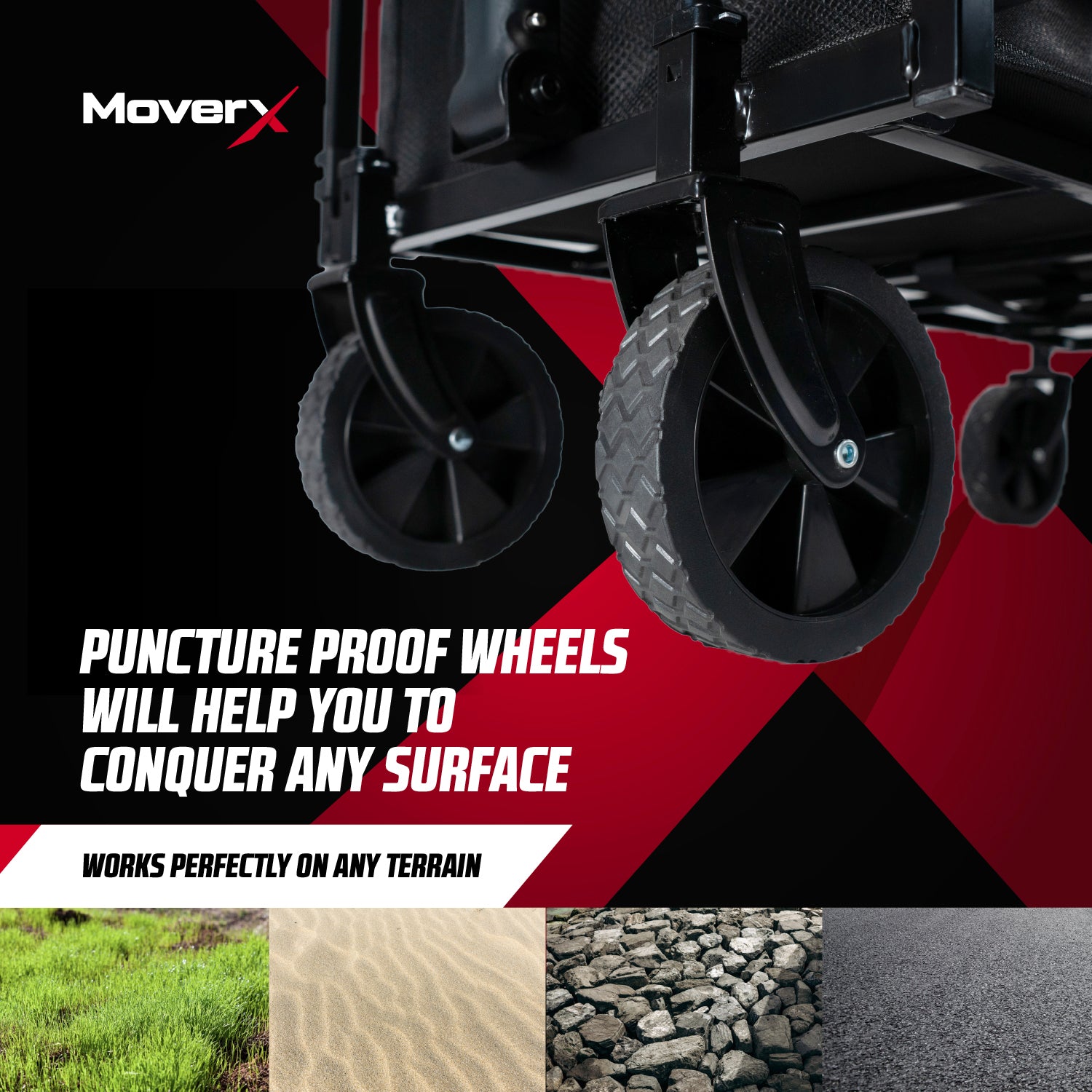 MoverX 70L Folding Camping Trolley Festival Wagon