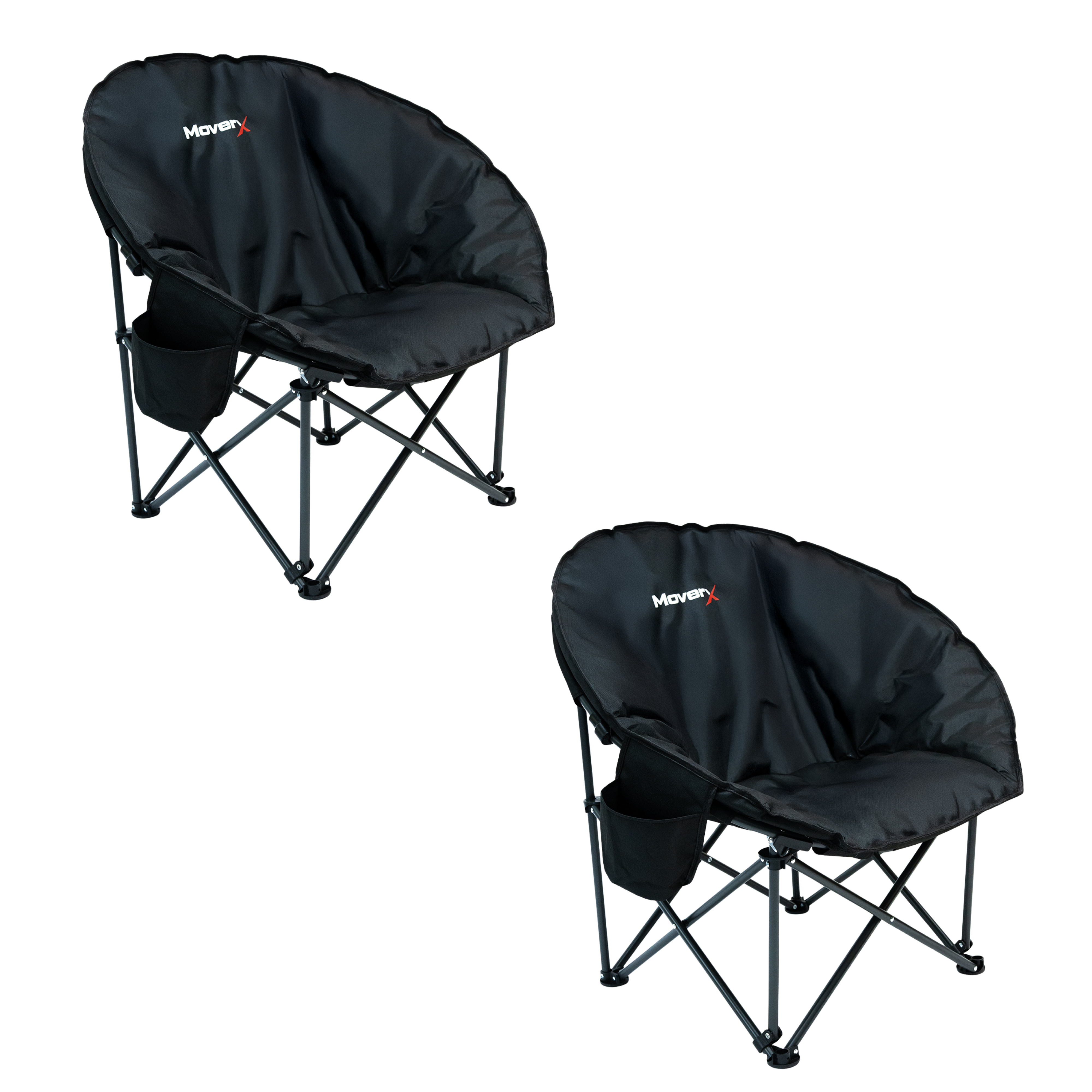 MoverX Lightweight Moon Camping Chair, Padded Armchair with Pocket