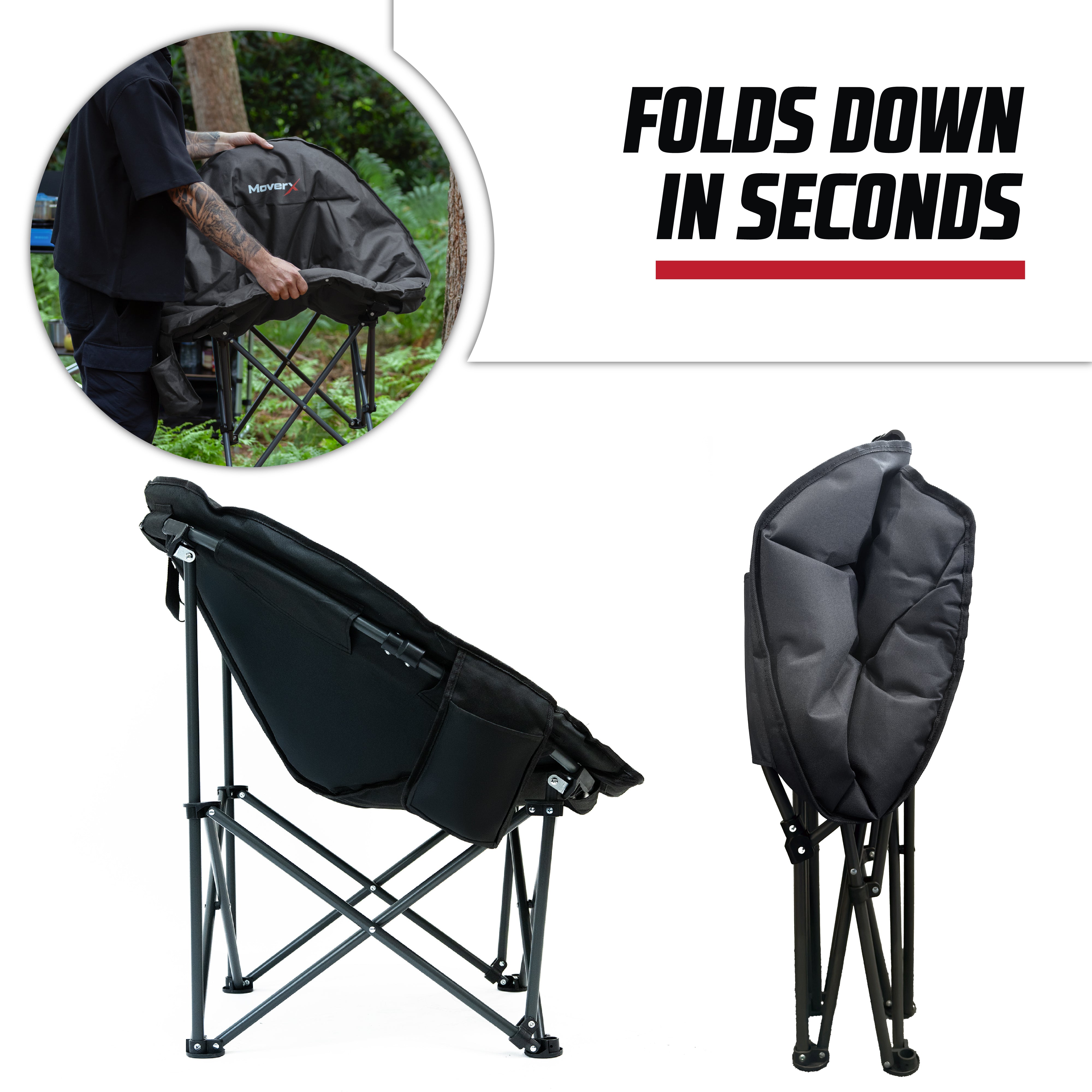 MoverX Lightweight Moon Camping Chair, Capacity 150kg