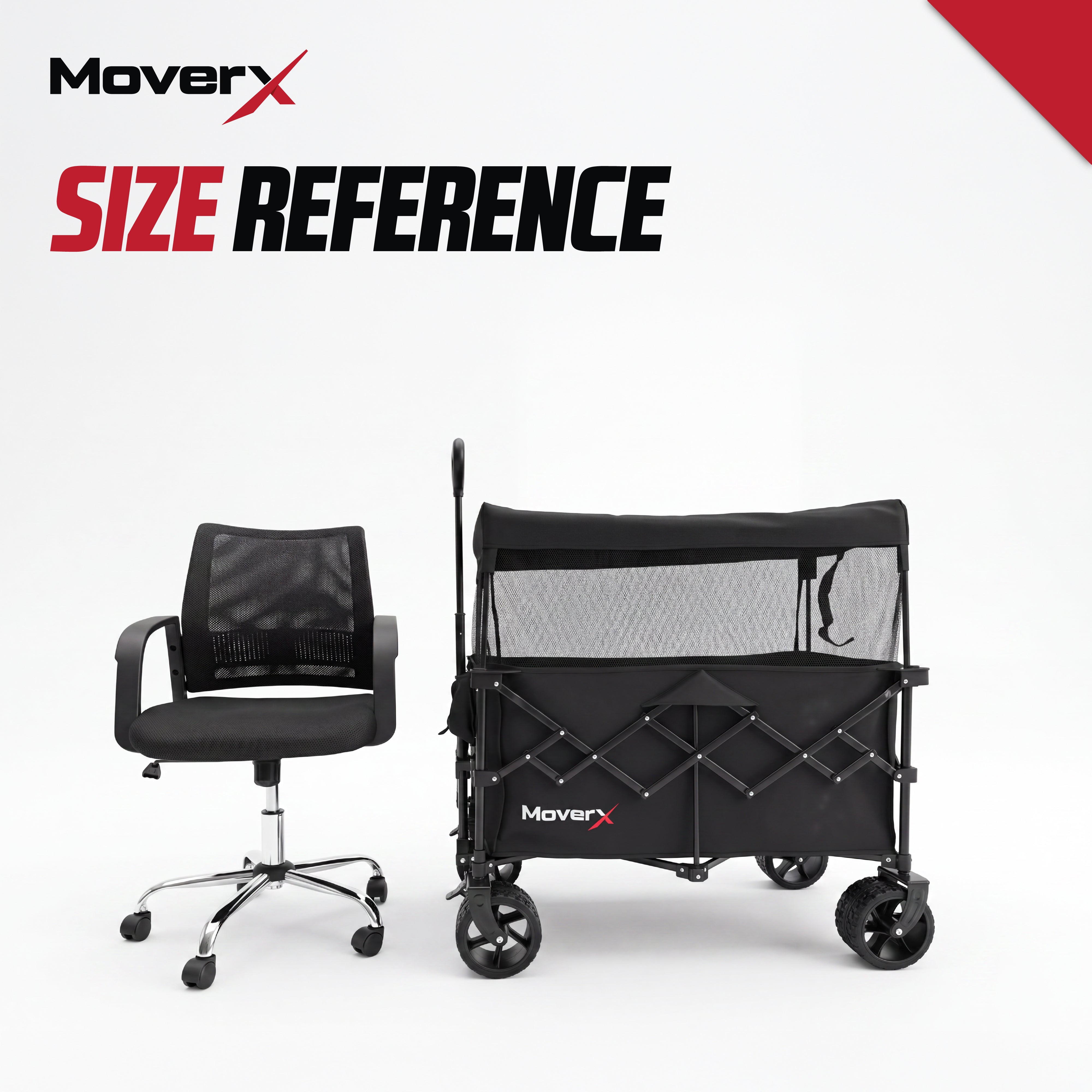 MoverX 200L/150kg Folding Festival Wagon with Canopy