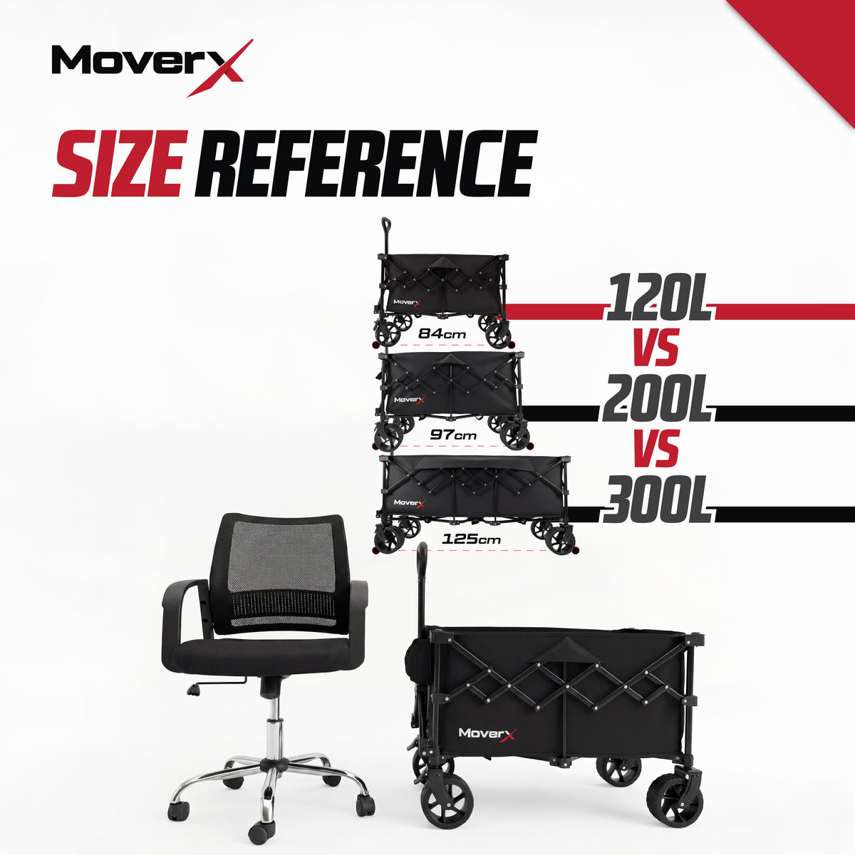 MoverX 120L/150kg Camping Tabletop Trolley