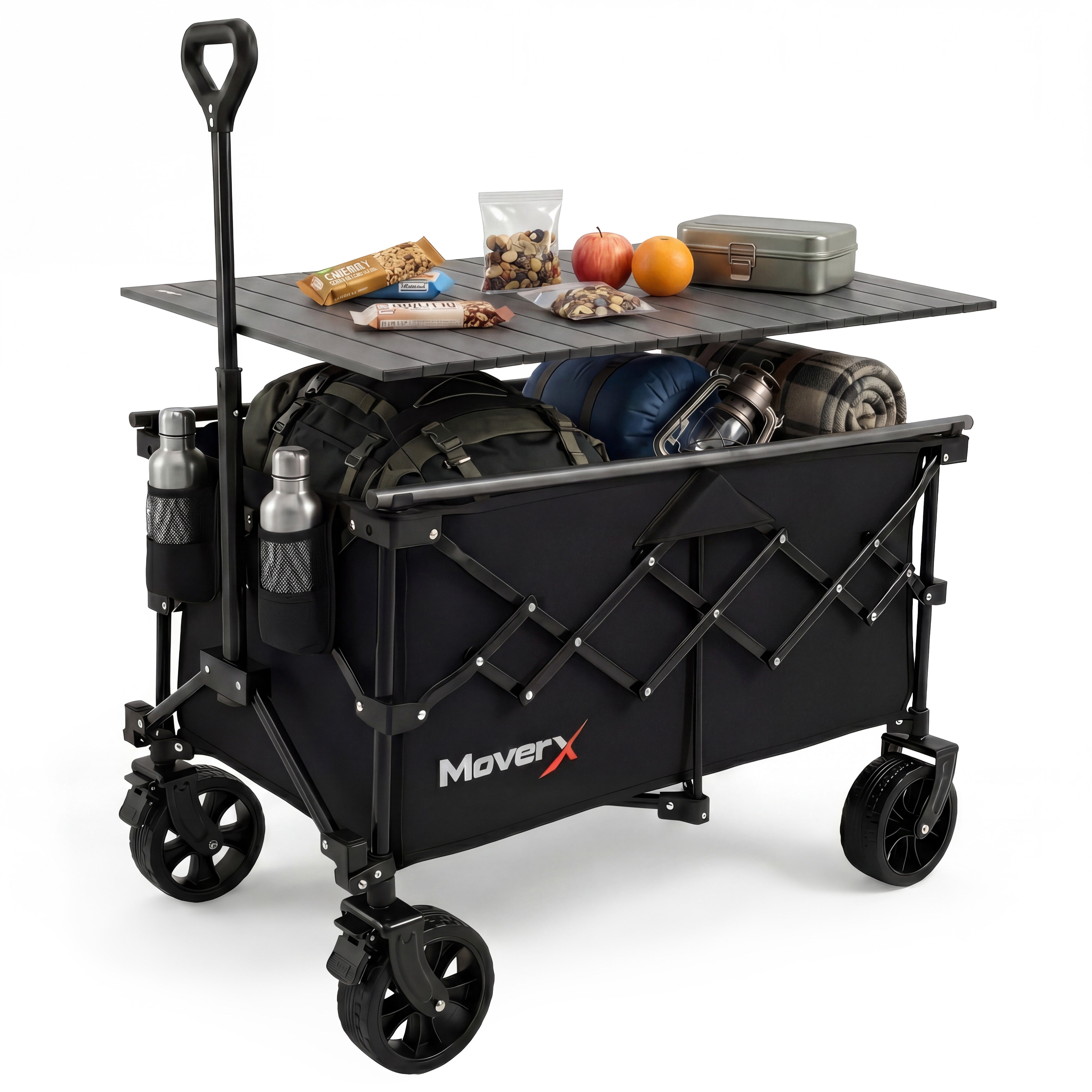 MoverX Festival Wagon Folding Trolley - Black Tabletop Edition