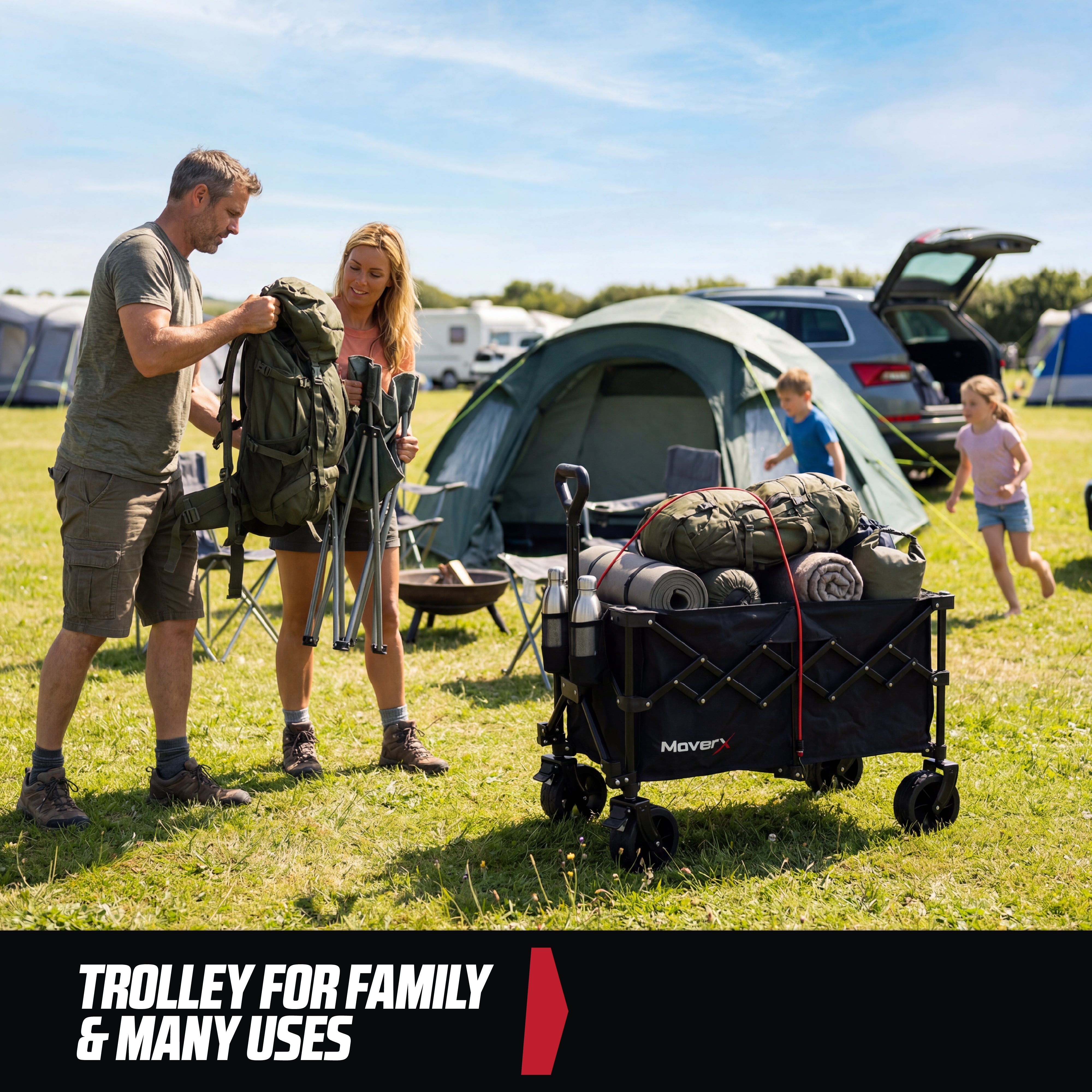 MoverX 120L/150kg Folding Camping Trolley