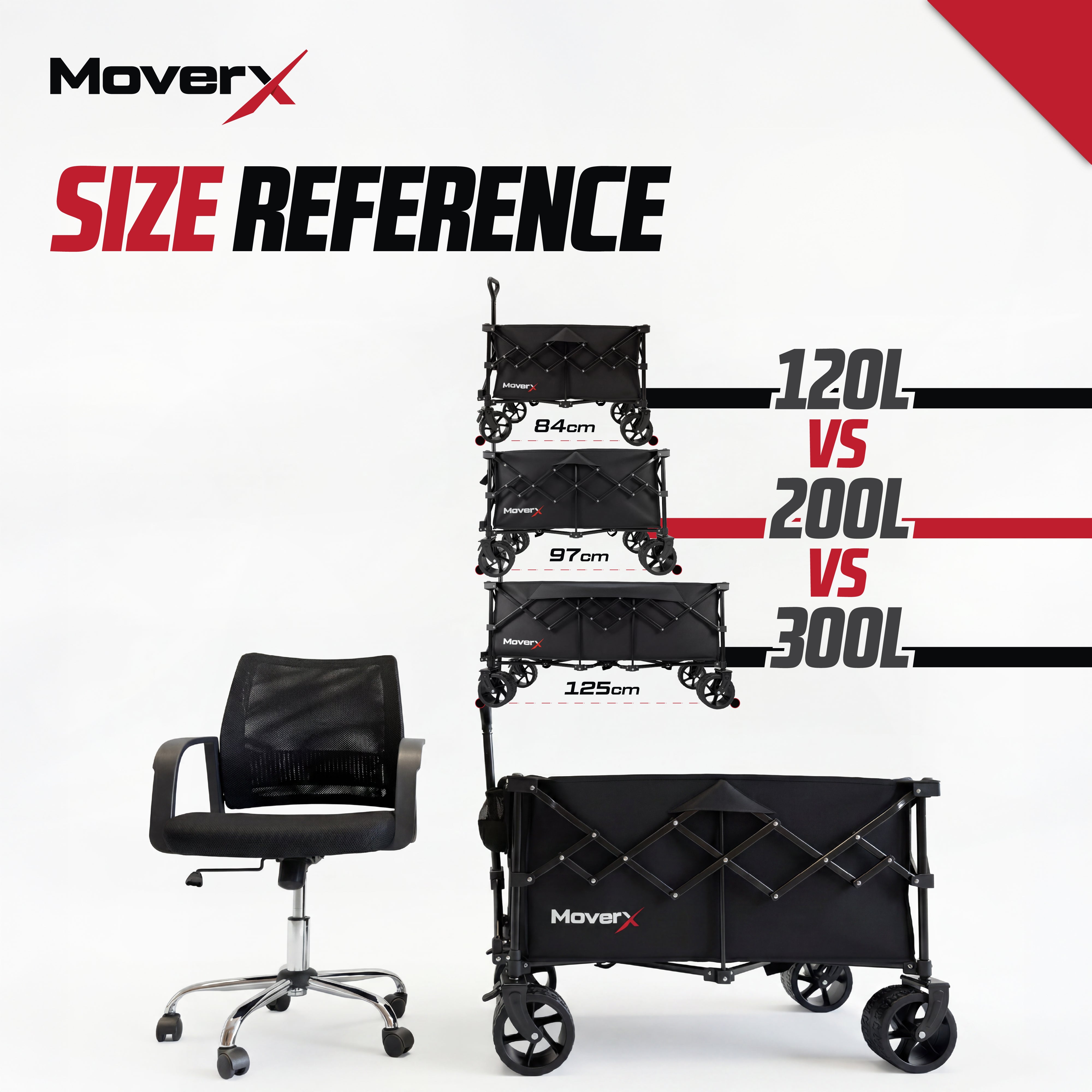 MoverX 200L/150kg Folding Camping Trolley