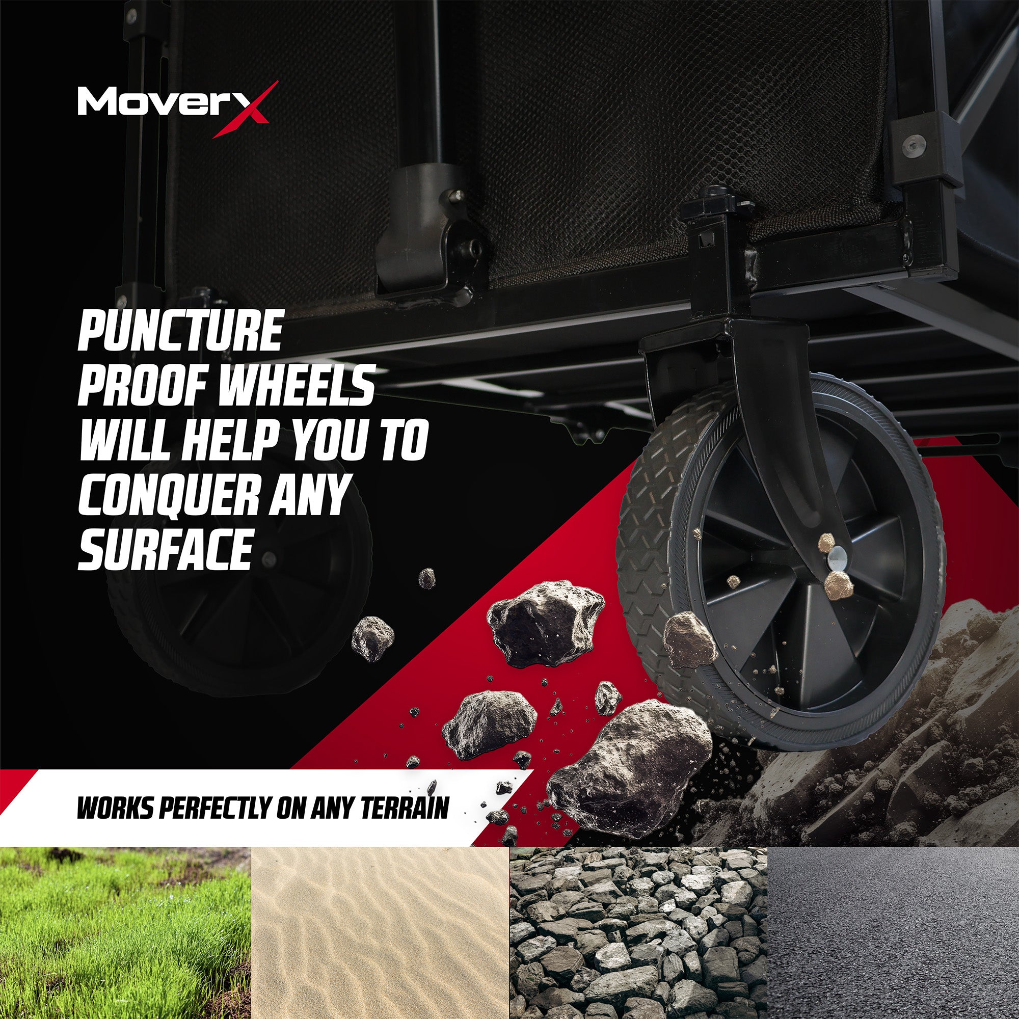 MoverX 150L Folding Camping Trolley Festival Wagon