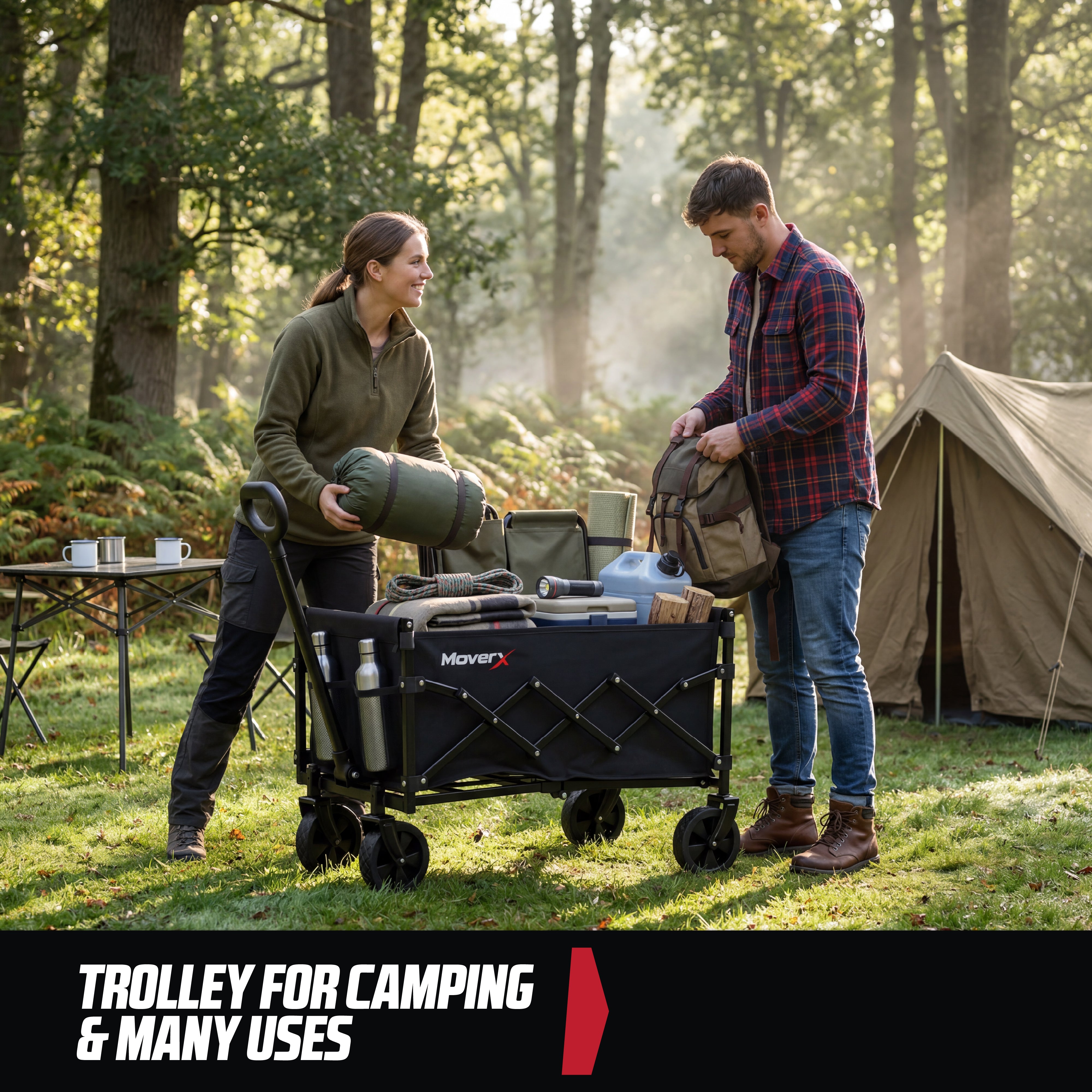 MoverX 70L/100kg Folding Camping Trolley