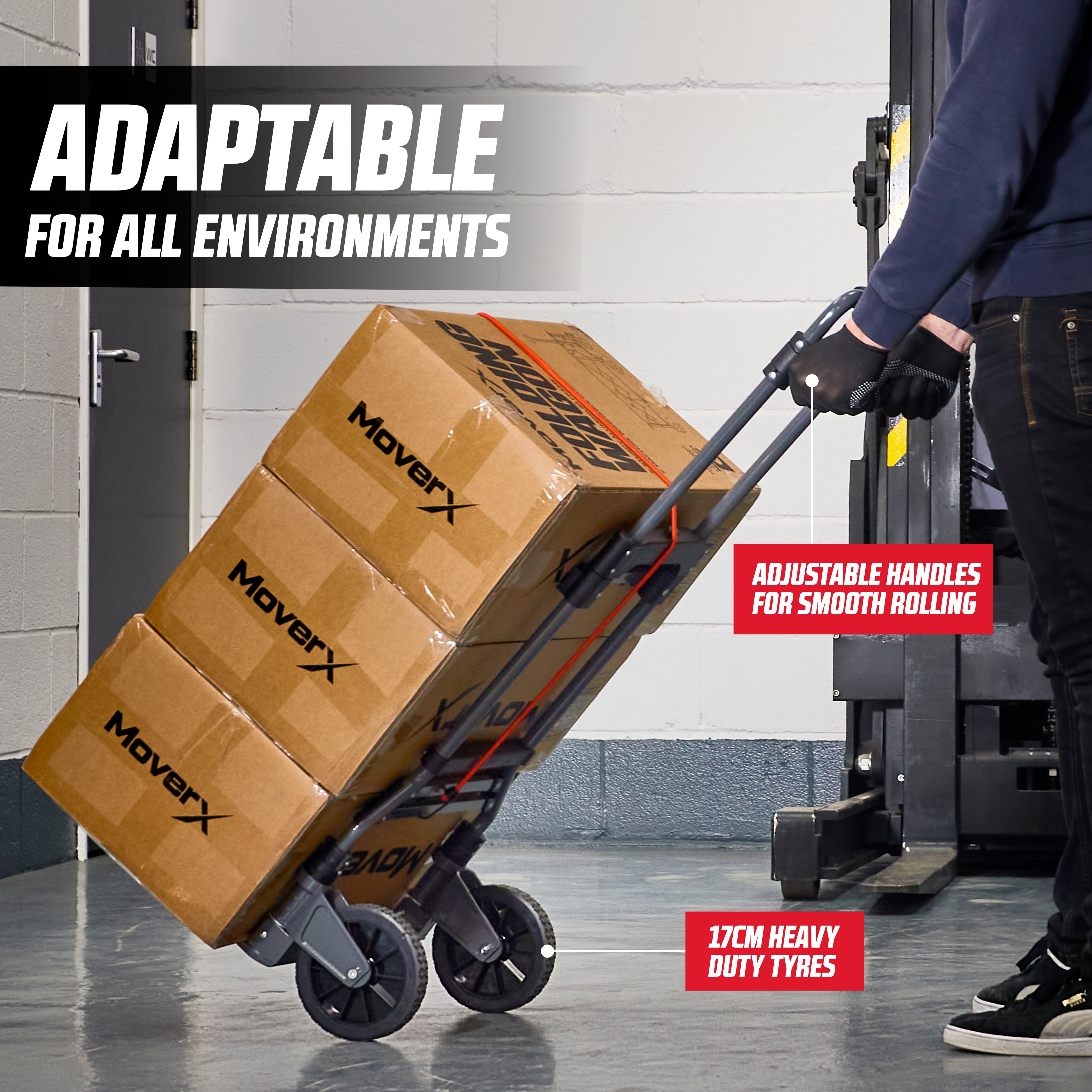 MoverX 150kg Sack Truck Heavy-Duty Folding Aluminium