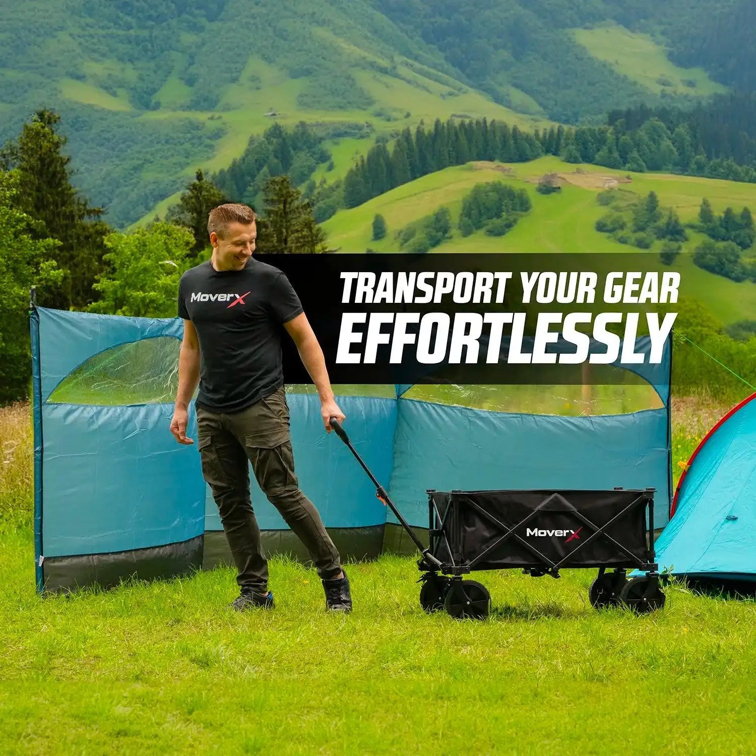 MoverX 120L Folding Camping Trolley Festival Wagon - MoverX