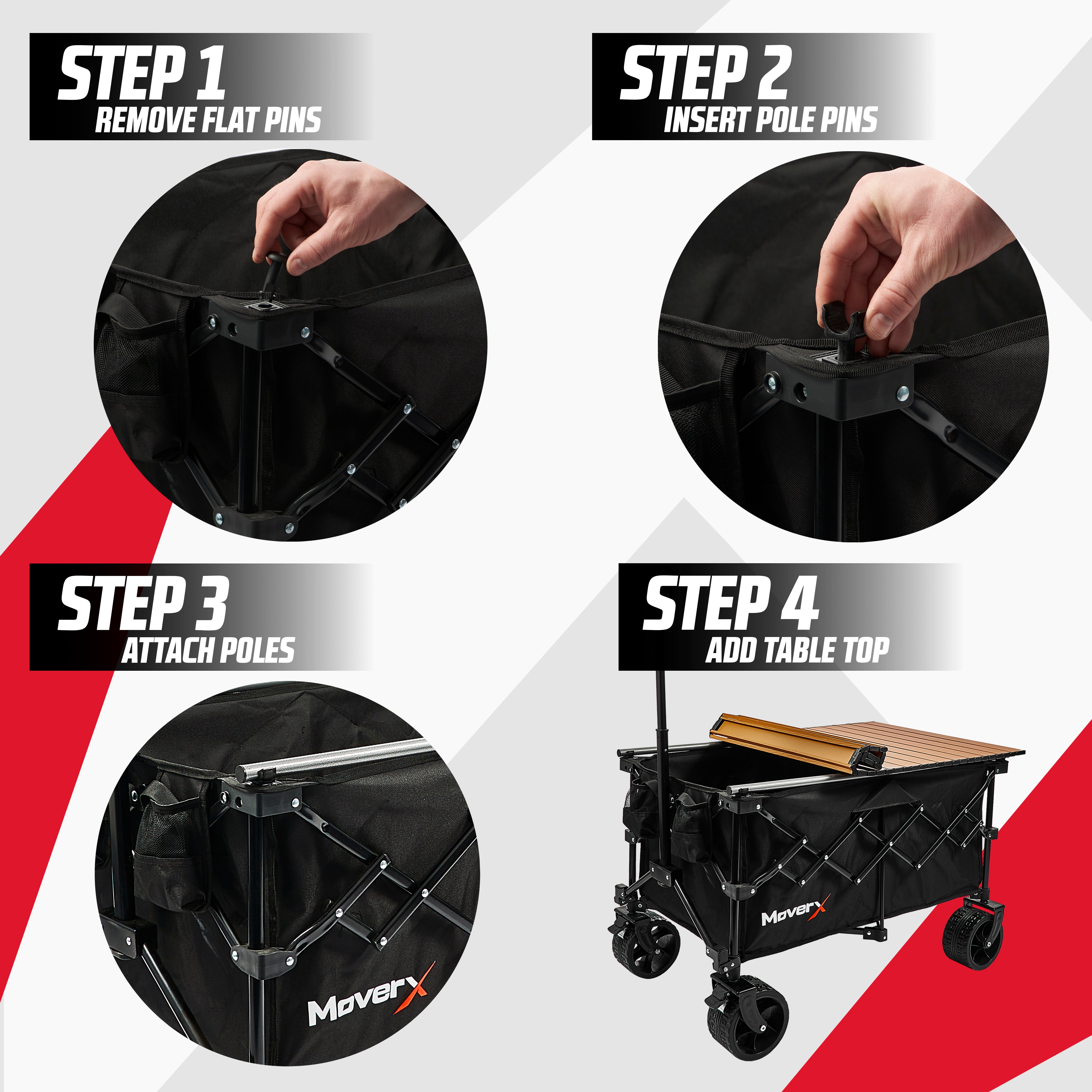 MoverX 200L Folding Camping Trolley Festival Wagon