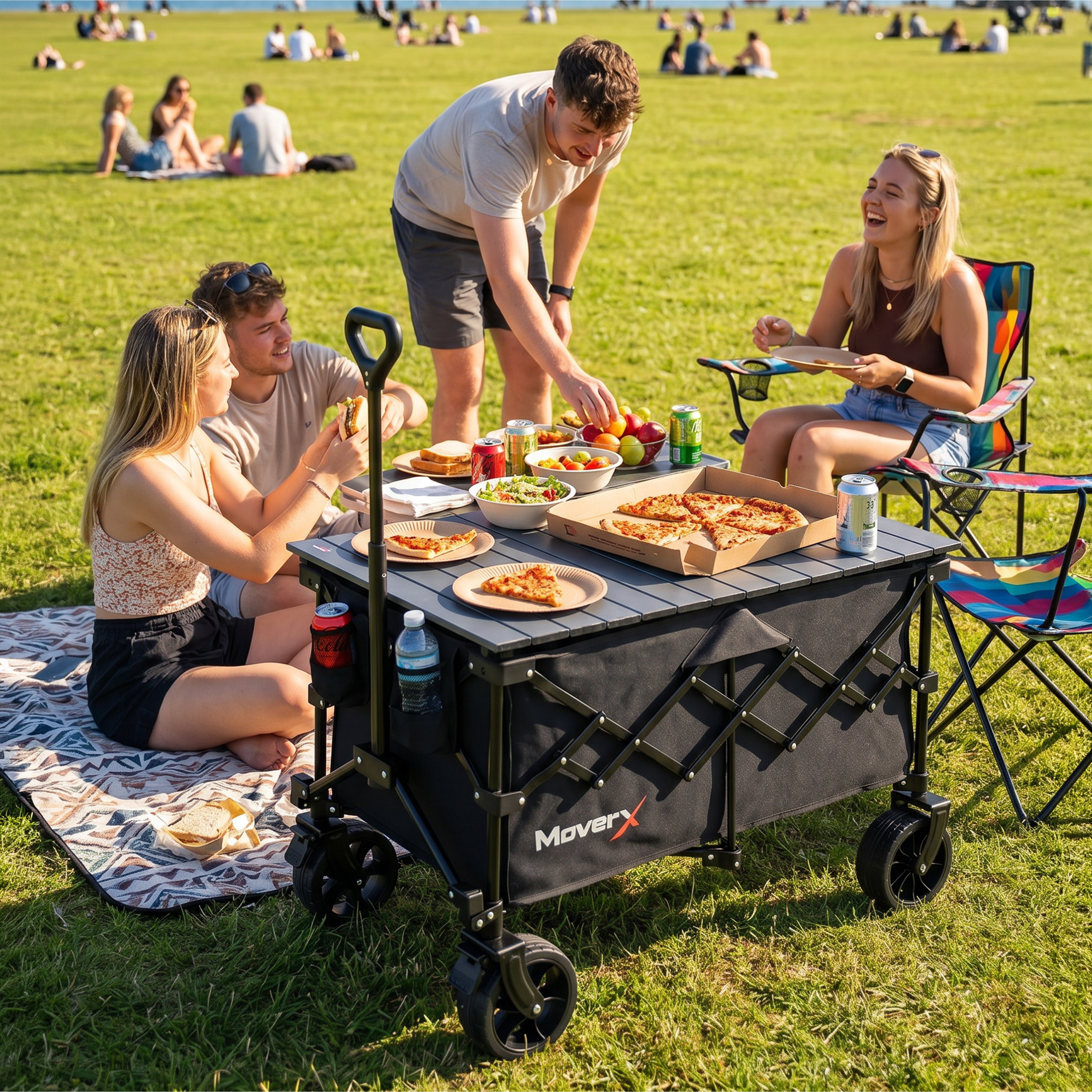 MoverX Festival Wagon Folding Trolley - Black Tabletop Edition