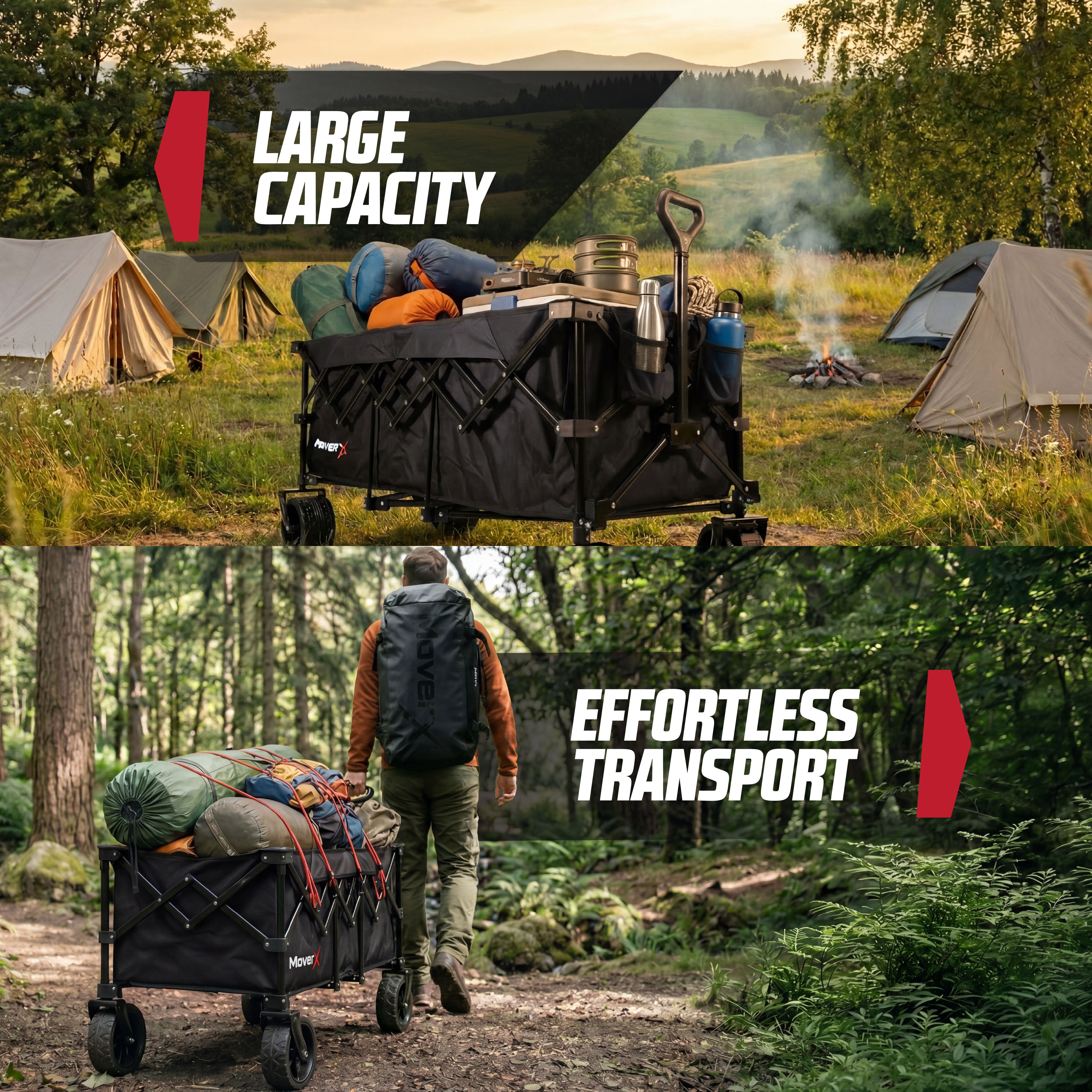 MoverX 300L/180kg Camping Tabletop Trolley - Black
