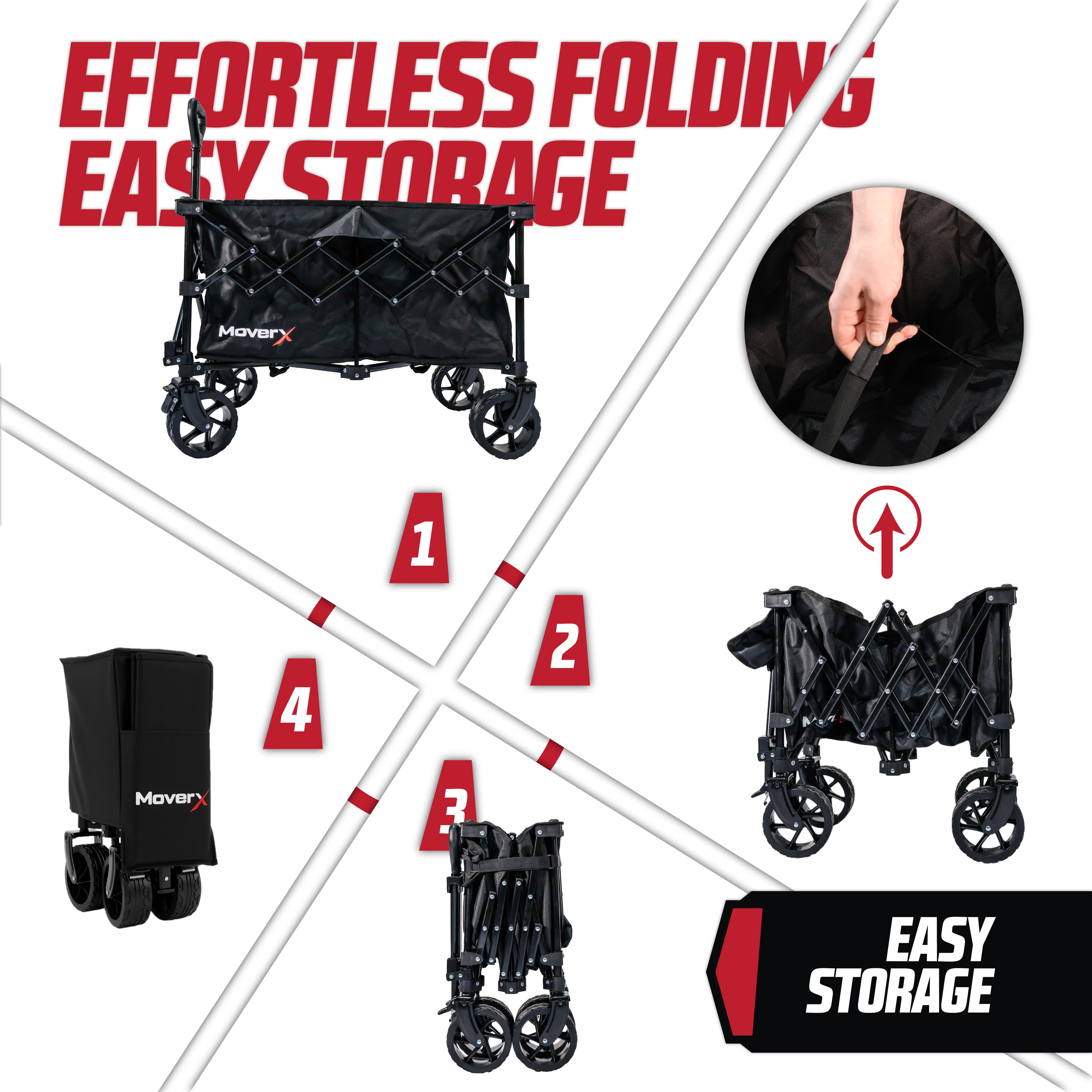 MoverX Festival Wagon Folding Trolley - Black Tabletop Edition