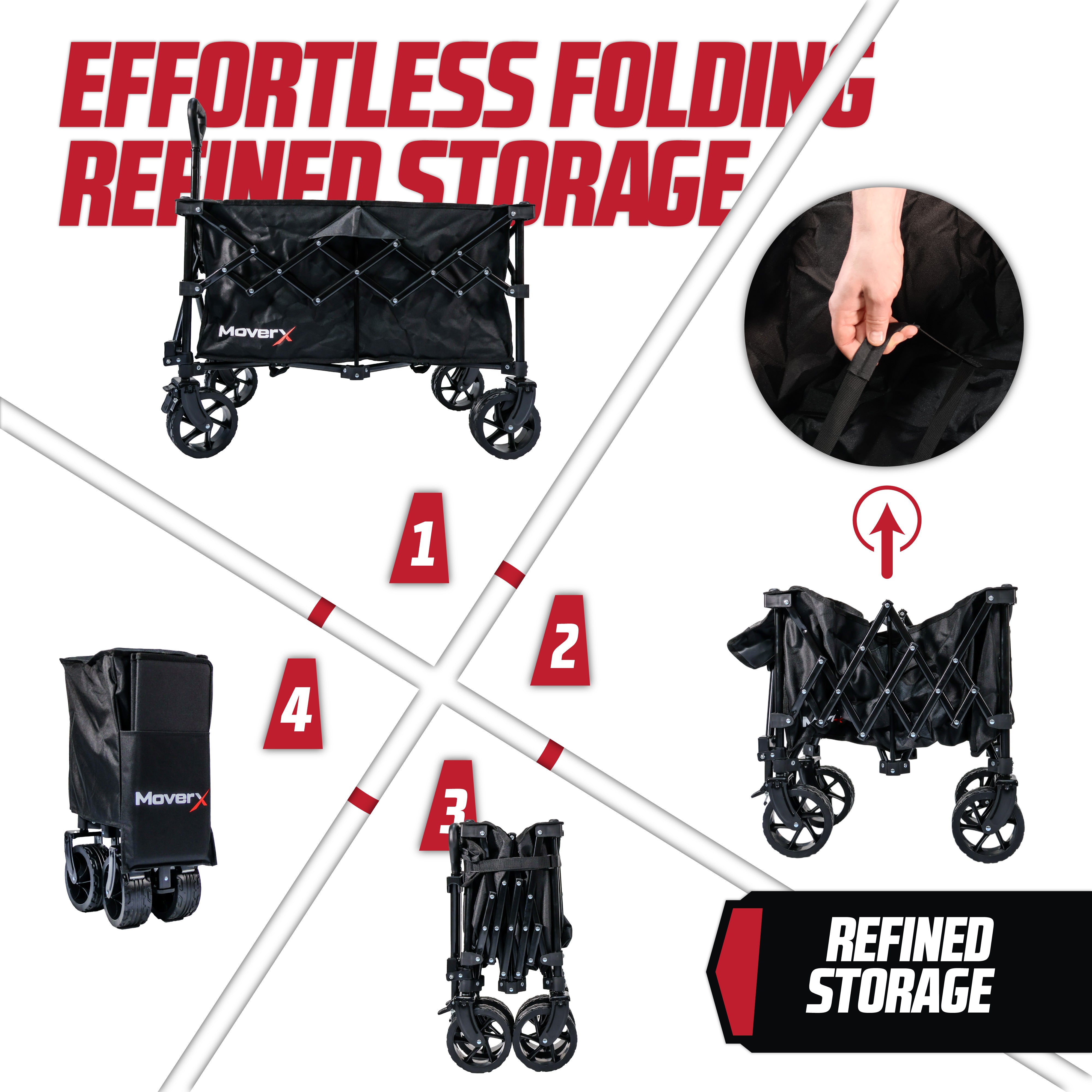 MoverX 120L Folding Camping Trolley Festival Wagon